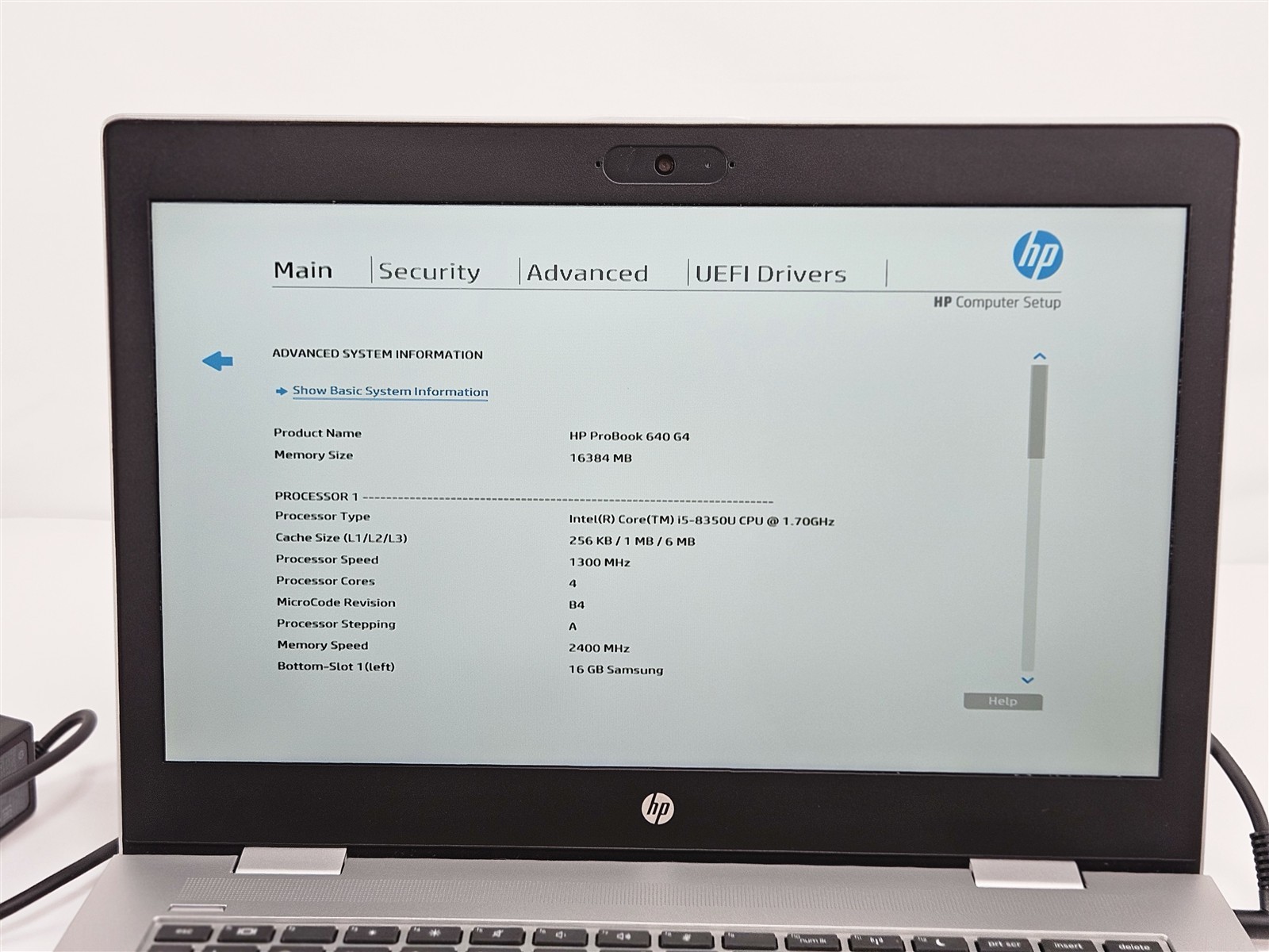 HP 14″ ProBook 640 G4 Intel Core i5-8350U 16GB RAM No Storage UHD Graphics 620
