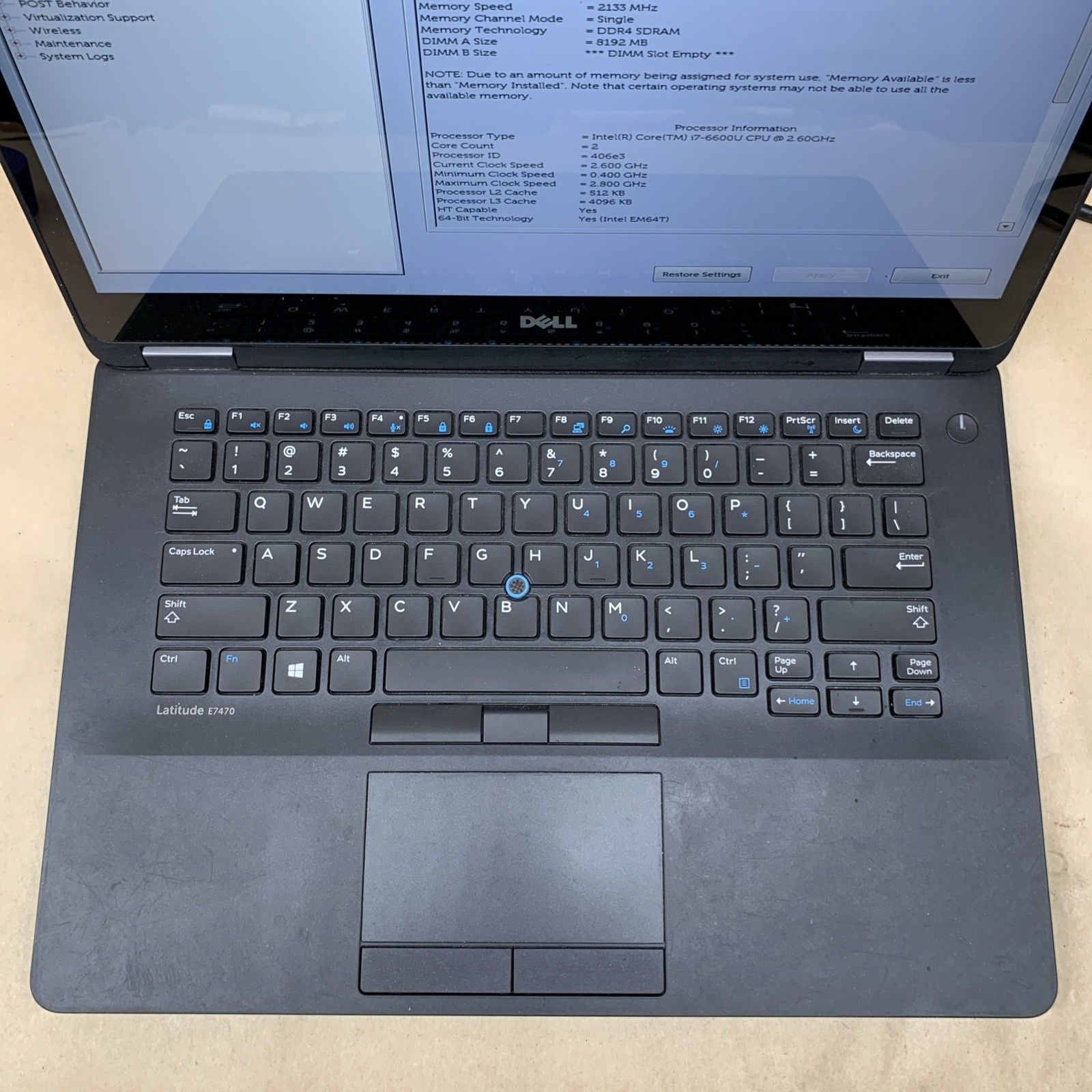 Dell Latitude E7470 Touchscreen 14″ i7-6600U@2.6GHz, 8GB RAM, No SSD, No OS