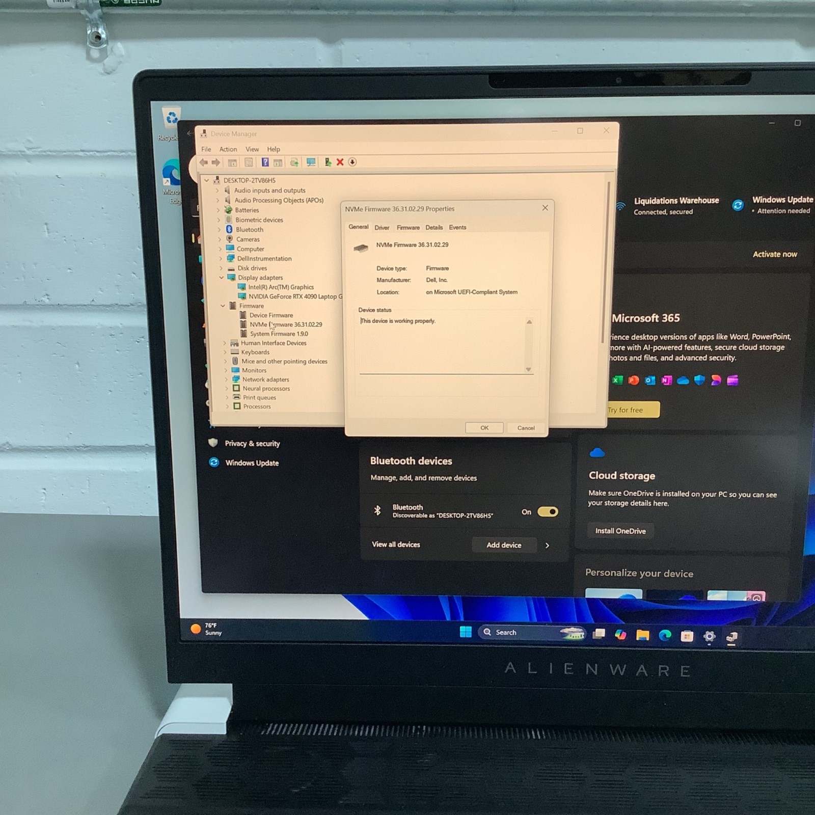 Alienware X16 R2- (32GB 1TB SSD), Intel core Ultra 9 185H