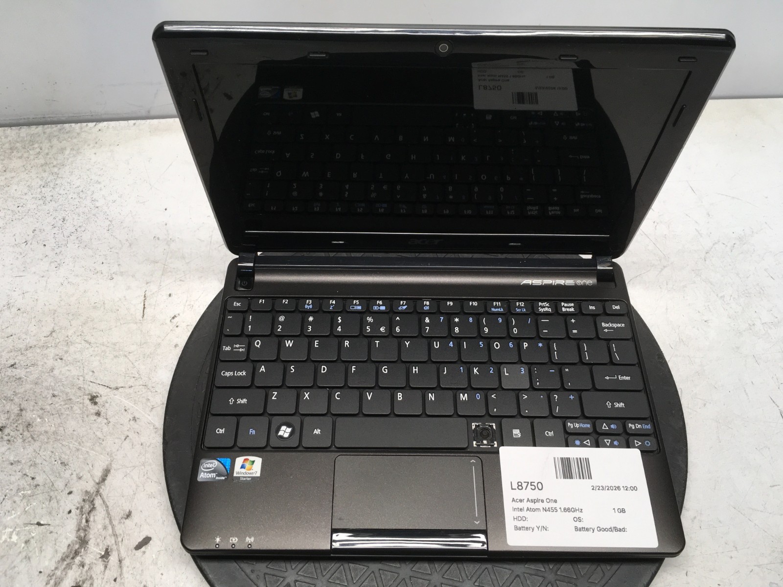 Acer Aspire One Intel Atom N455 1.66GHz 1 GB NO HDD