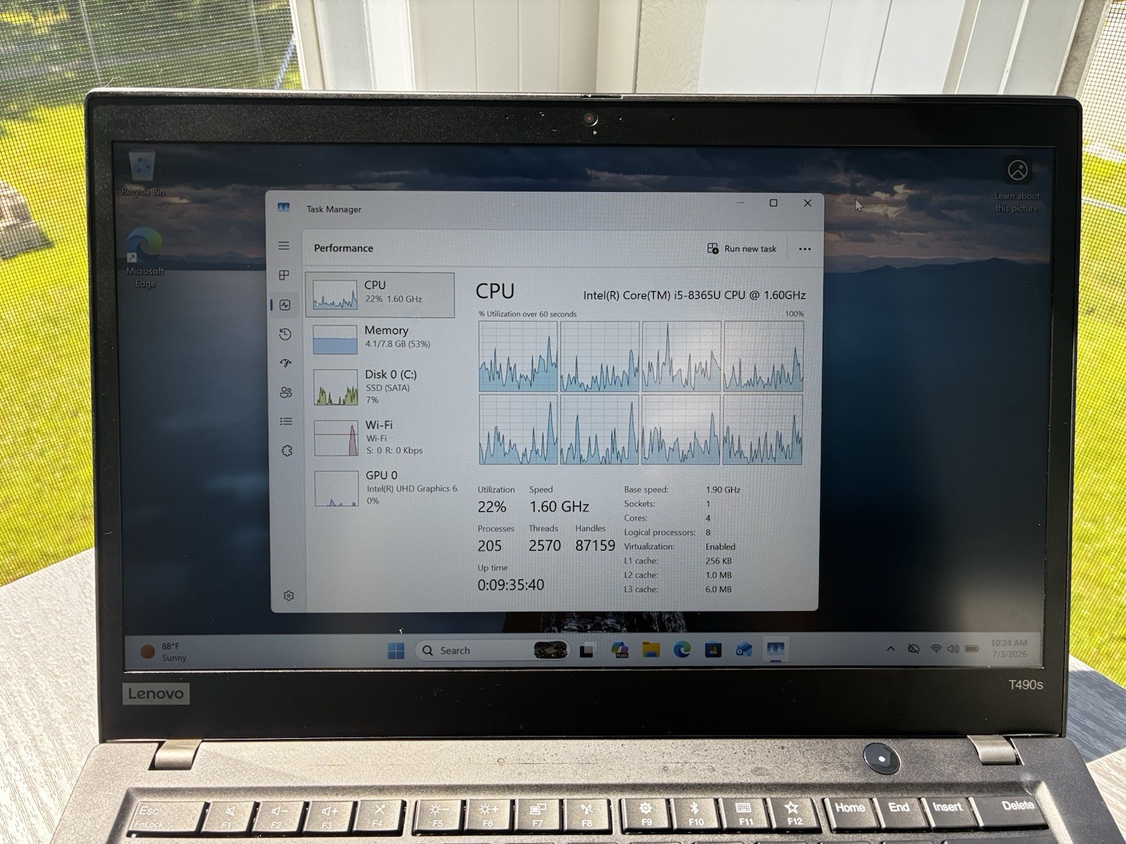 Lenovo ThinkPad T490s 14″ i5-8365u, 8GB RAM, 256GB NVME SSD, Windows 11 (CLEAN)