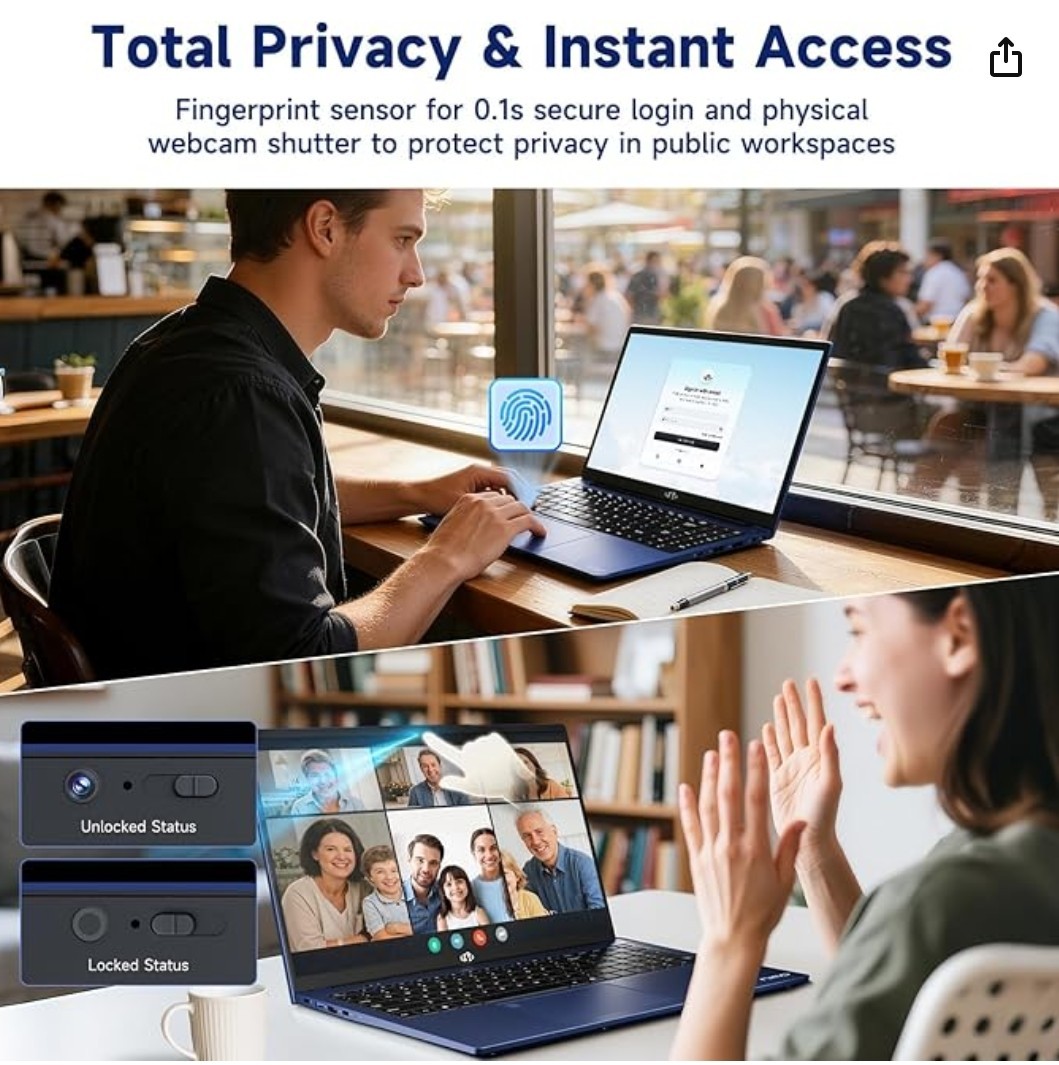 NIMO 15.6″ IPS FHD-Student-Laptop, Intel Twin Lake N150 (4 Cores Up to 3.6GHz) w