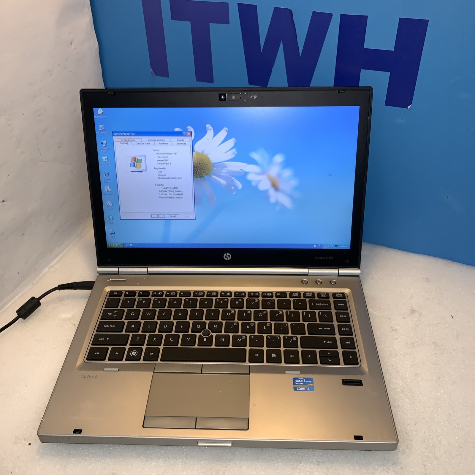 🔥 HP Elitebook 8460p 14″ CPU 4GB FireWire DP WiFi Bluetooth Webcam Win XP SP3