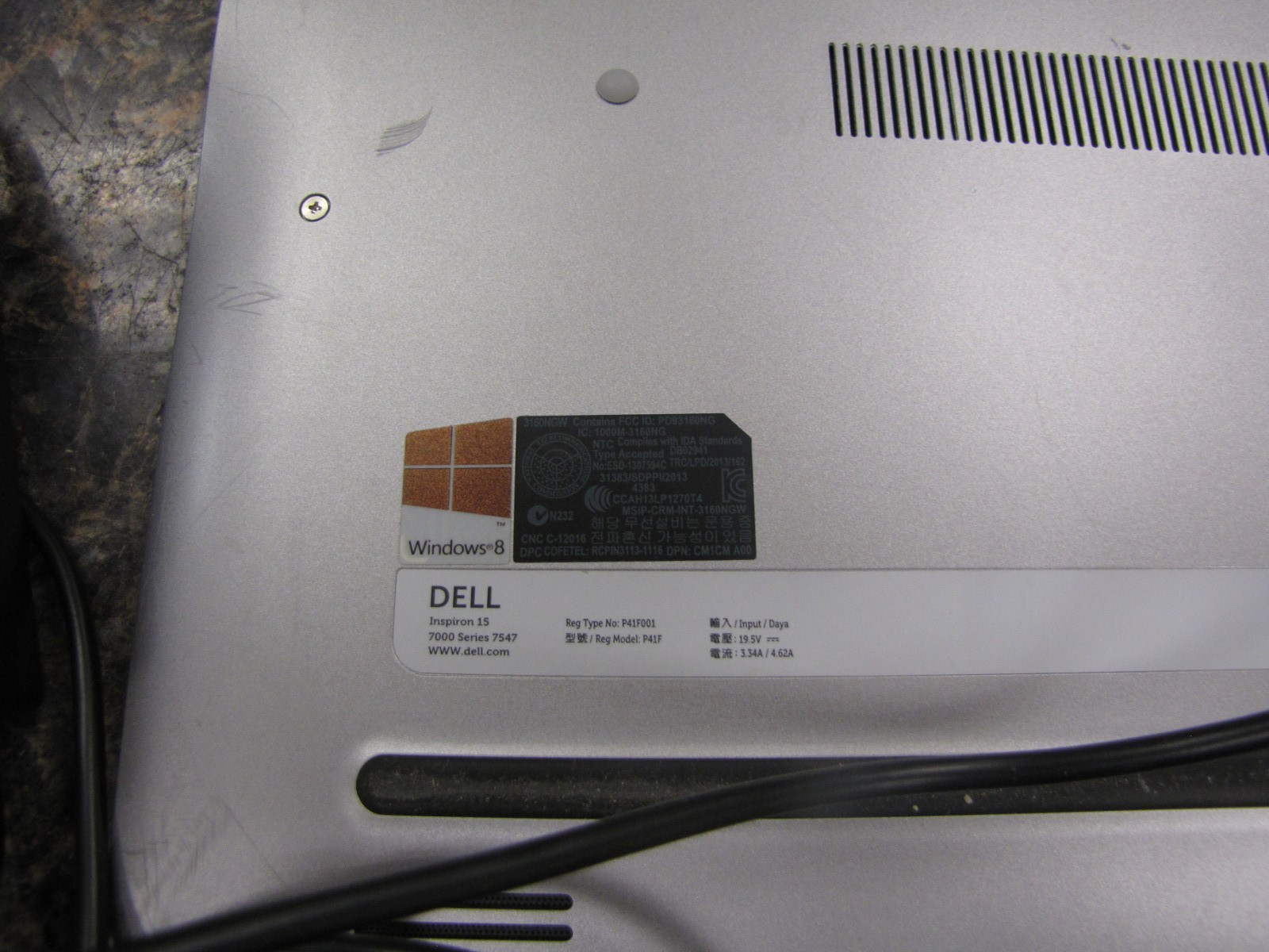 Dell Inspiron 15 7547 Laptop Intel Core i5-4210U 6GB RAM 1TB HDD as-is
