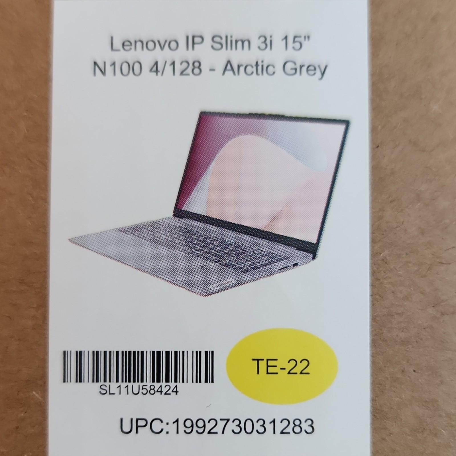 Lenovo IP Slim 3i 15in Laptop Intel N100 4GB RAM 128GB SSD Arctic Grey NEW