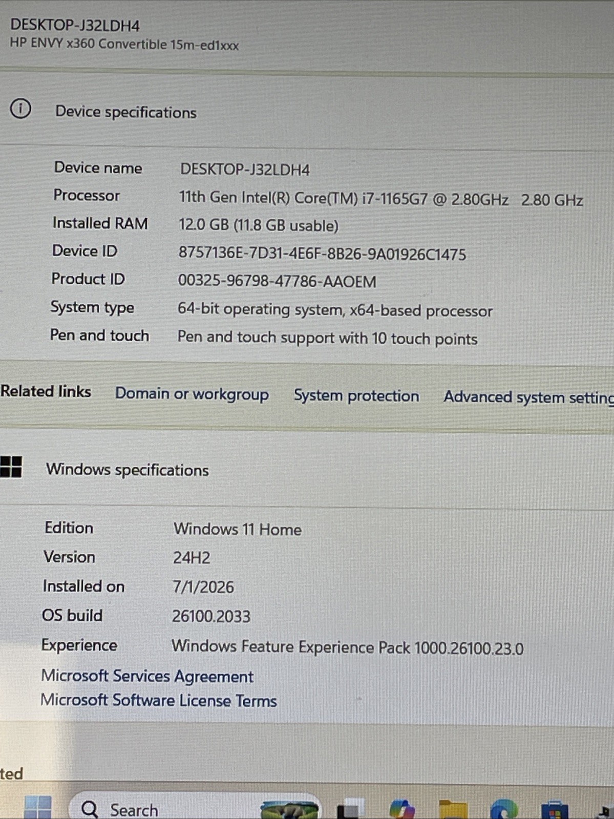HP ENVY x360 15m-ed1023dx i7-1165G7 12GB 512GB SSD FHD Touch Win11 w/ AC