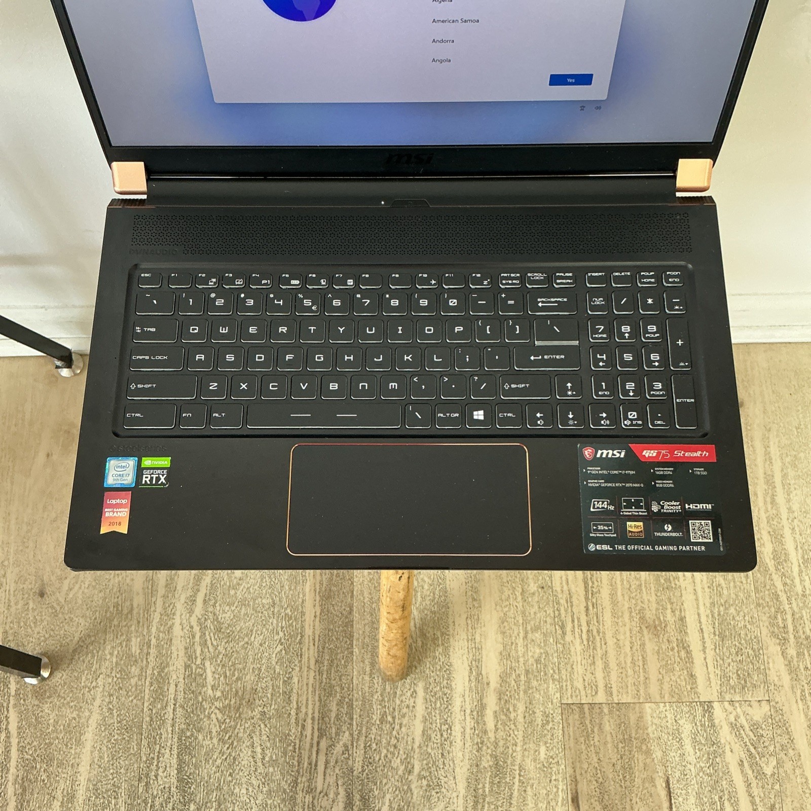 MSI GS75 Stealth 17.3 inch (1 TB, Intel Core i7 9th Gen., 2.60 GHz, 16 GB)…