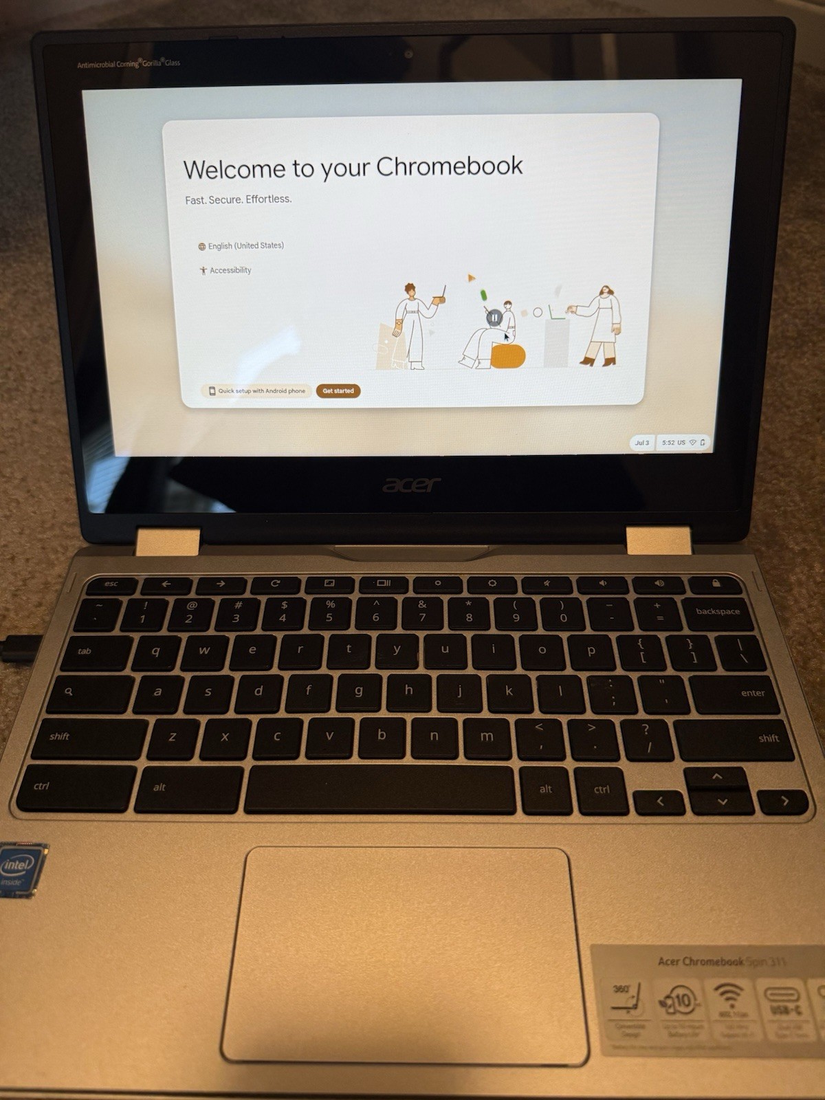 Acer Chromebook Spin 311 11.6″ Intel Celeron 2-in-1 Chrome OS Silver 64gb