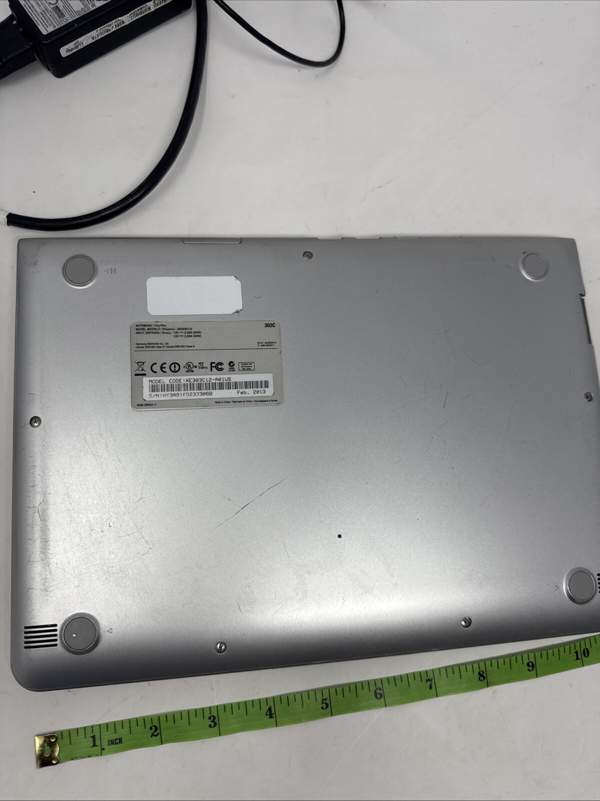 Samsung Chrome Notebook Model XE303C12 + PS – For Parts – Bad Display – AS IS