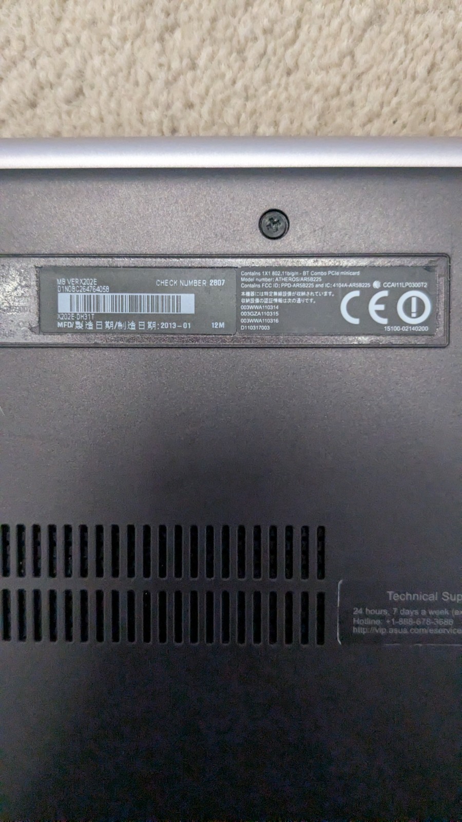 Asus X202E-DH31T Laptop **PARTS ONLY – AS IS**