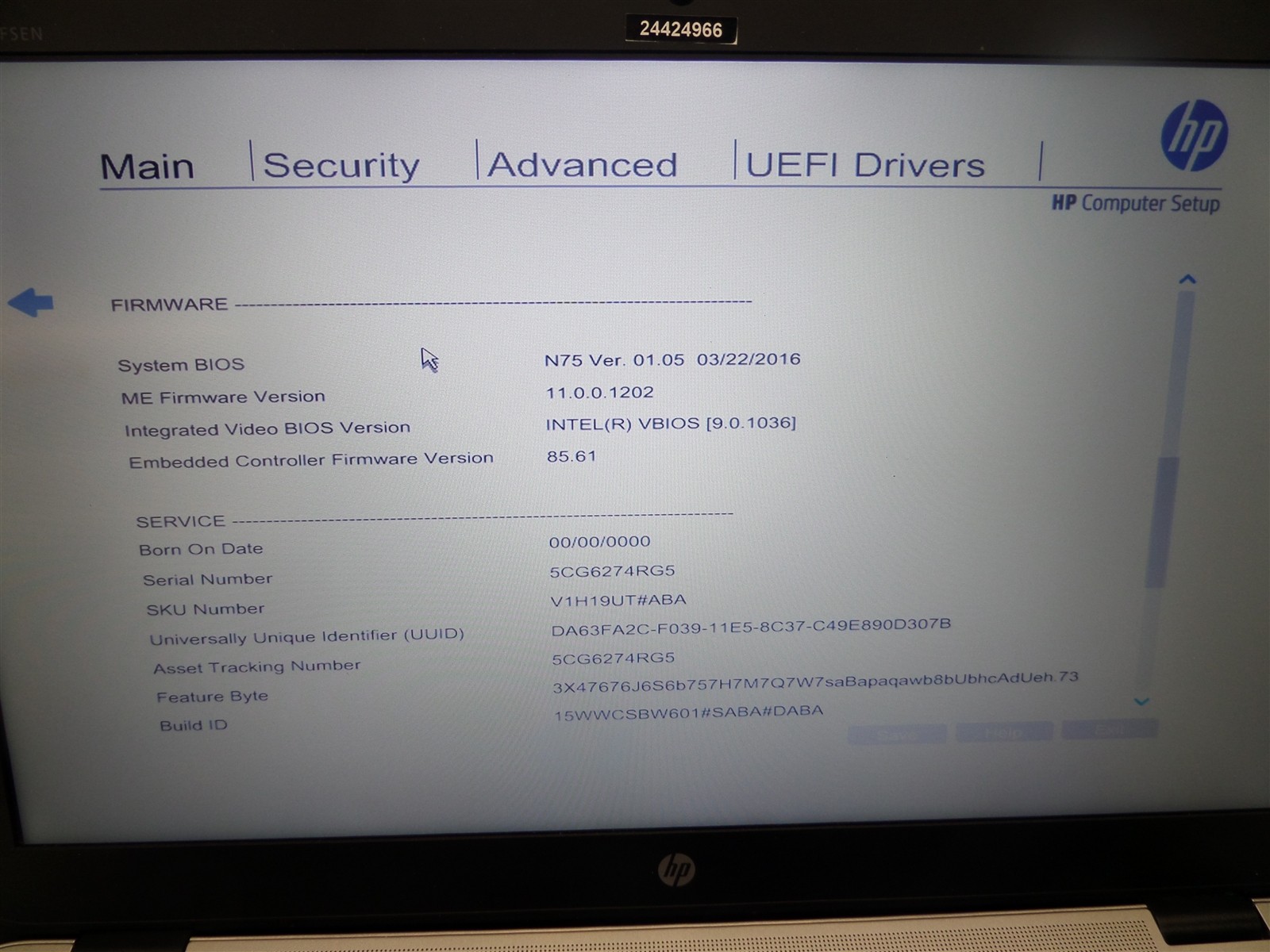 HP EliteBook 850 G3 15.6″ w/ i5-6300U 2.4GHz CPU 8GB RAM – No HDD/OS, Bad Batt.