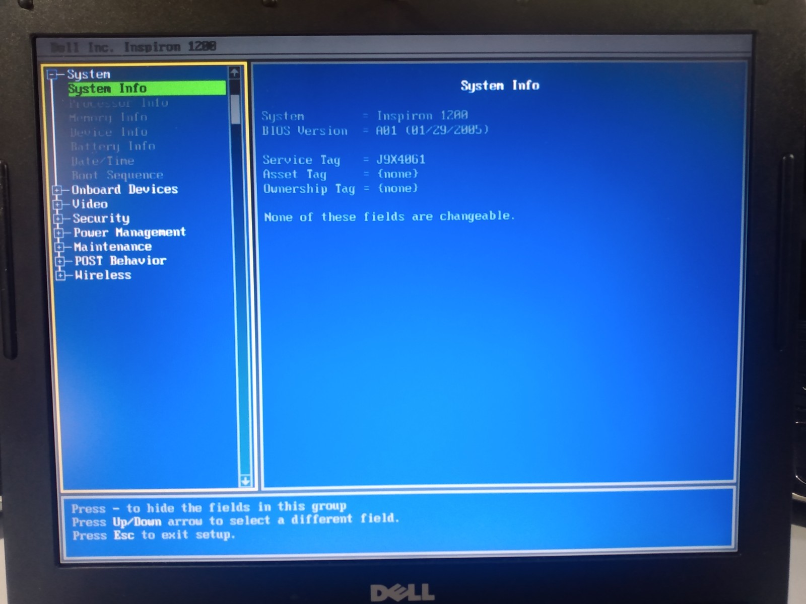 Dell inspiron 1200 pp10s laptop