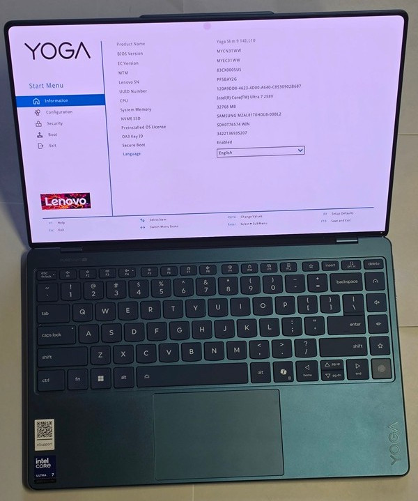 Lenovo Slim 9i 83CX0005US Ultra 7-258V, 32GB RAM 1TB SSD, 14.0″ 4K 3840×2400