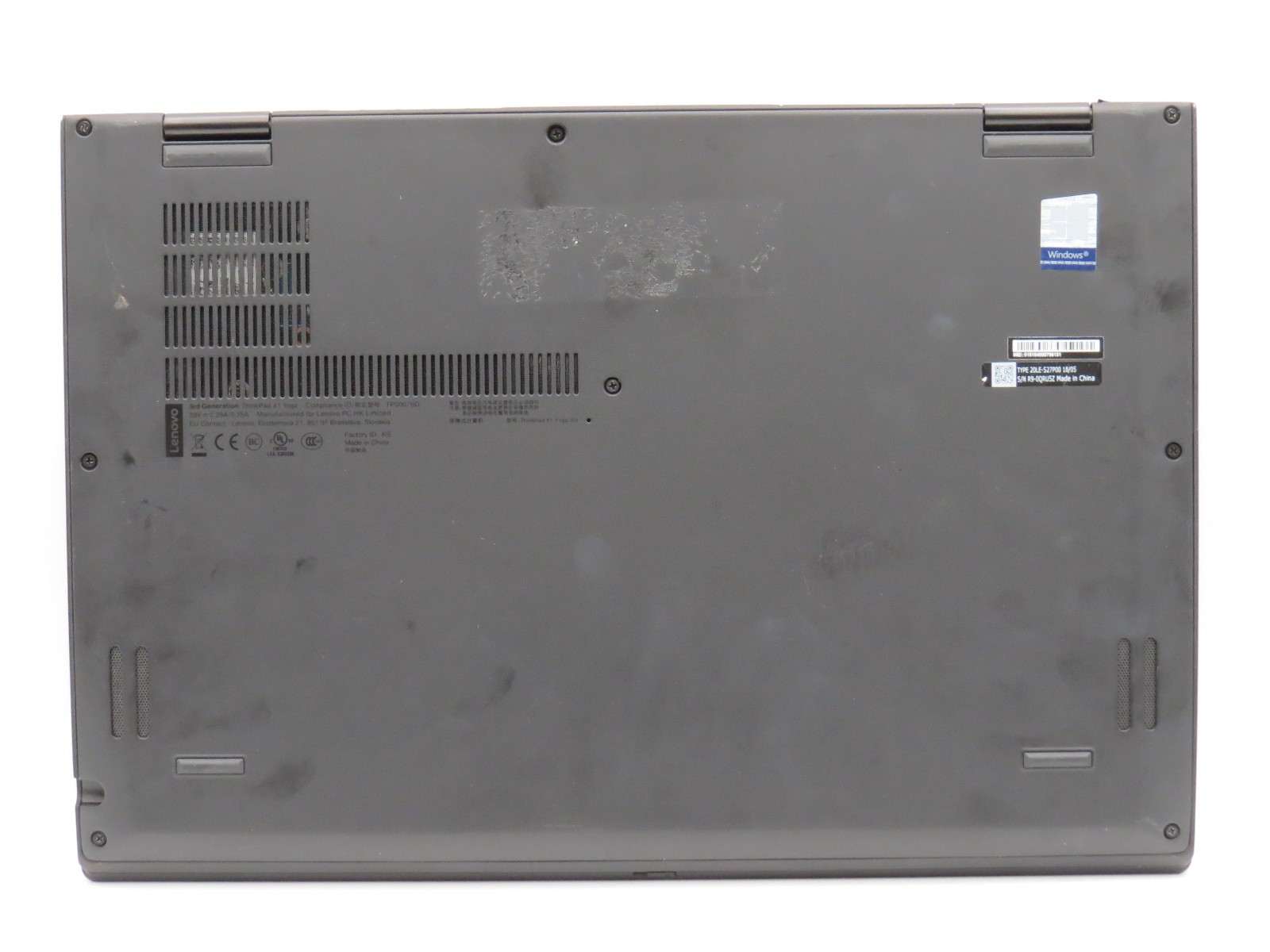Lenovo ThinkPad X1 Yoga i5-8250U @ 1.6GHz 8GB DDR3 14″ No HDD/OS/AC/Battery