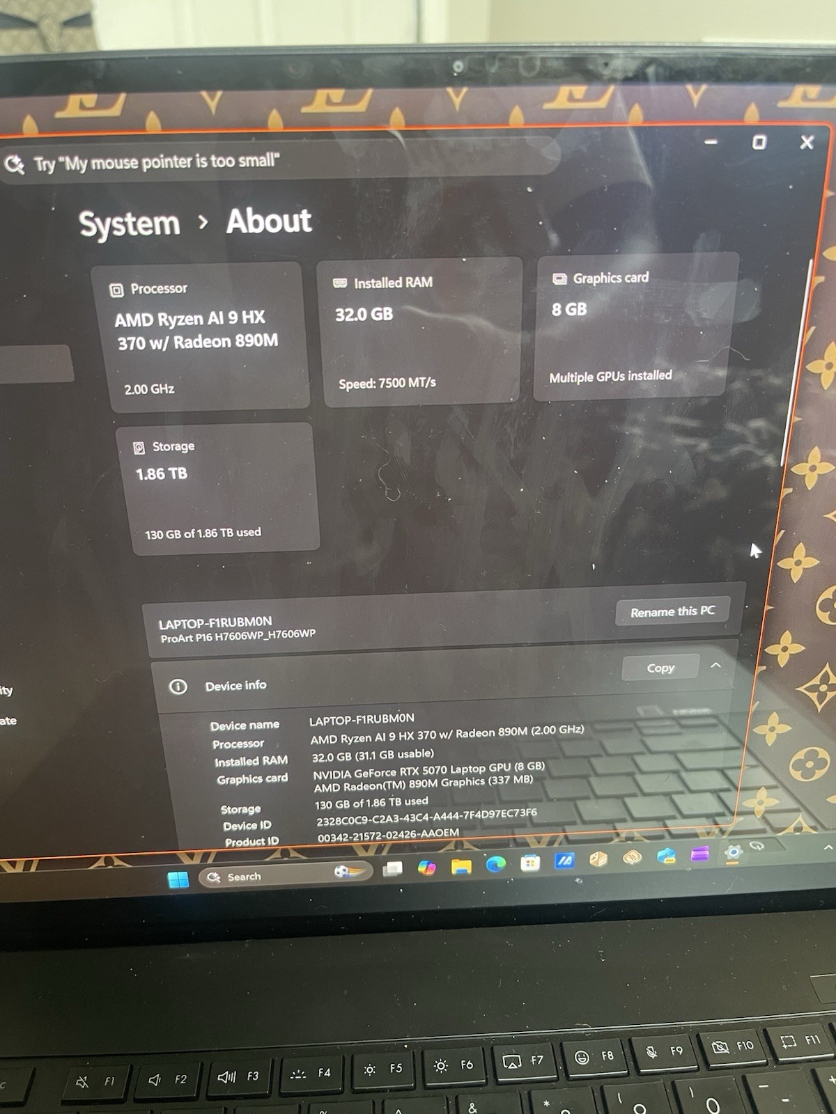 ASUS ProArt P16 16″ Ryzen AI 9 HX 370 32GB 1.86TB SSD RTX 5070 W11