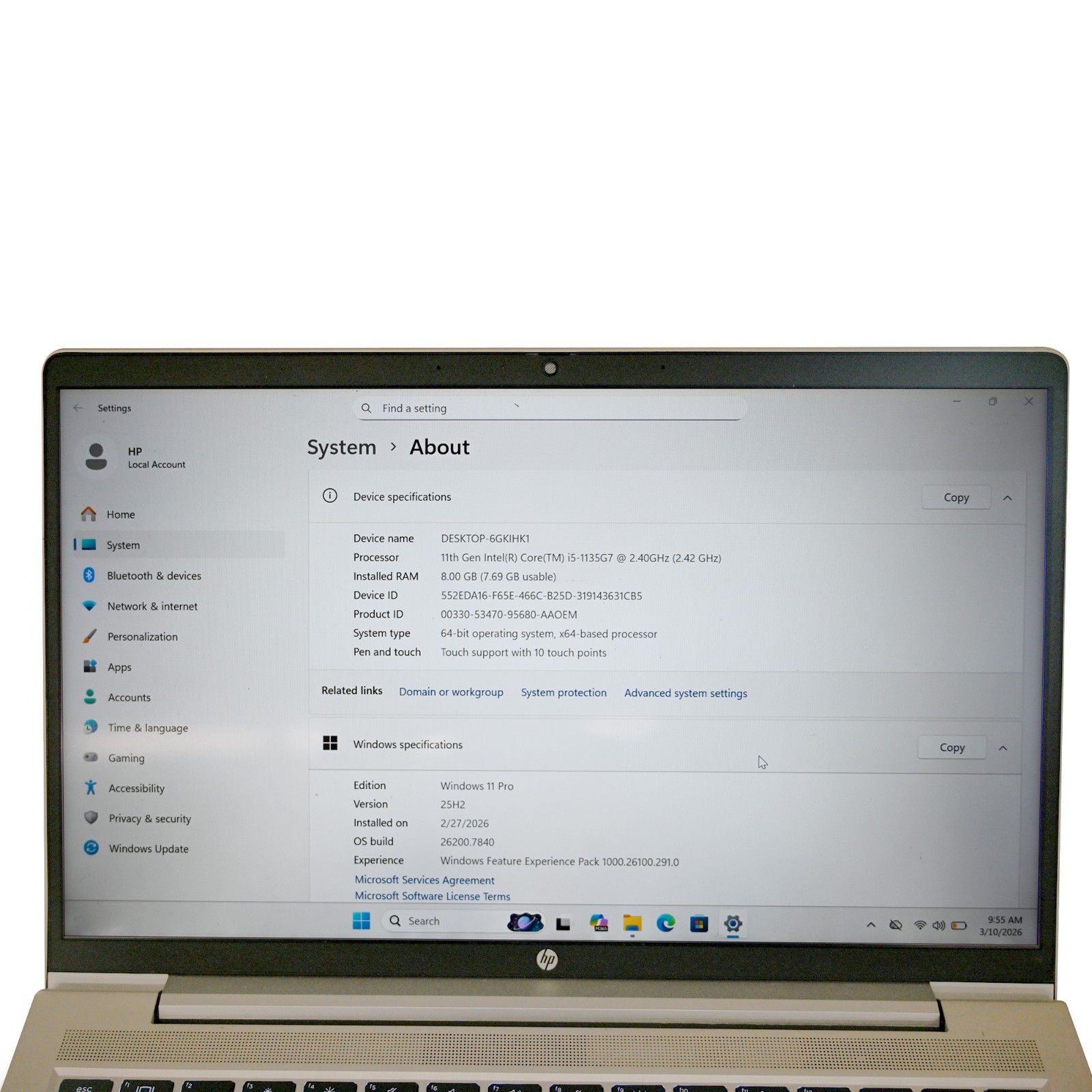 HP ProBook 440G8 core i5-1135G7 8GB RAM 256GB SSD Touchscreen 2.42GHz Win 11 Pro