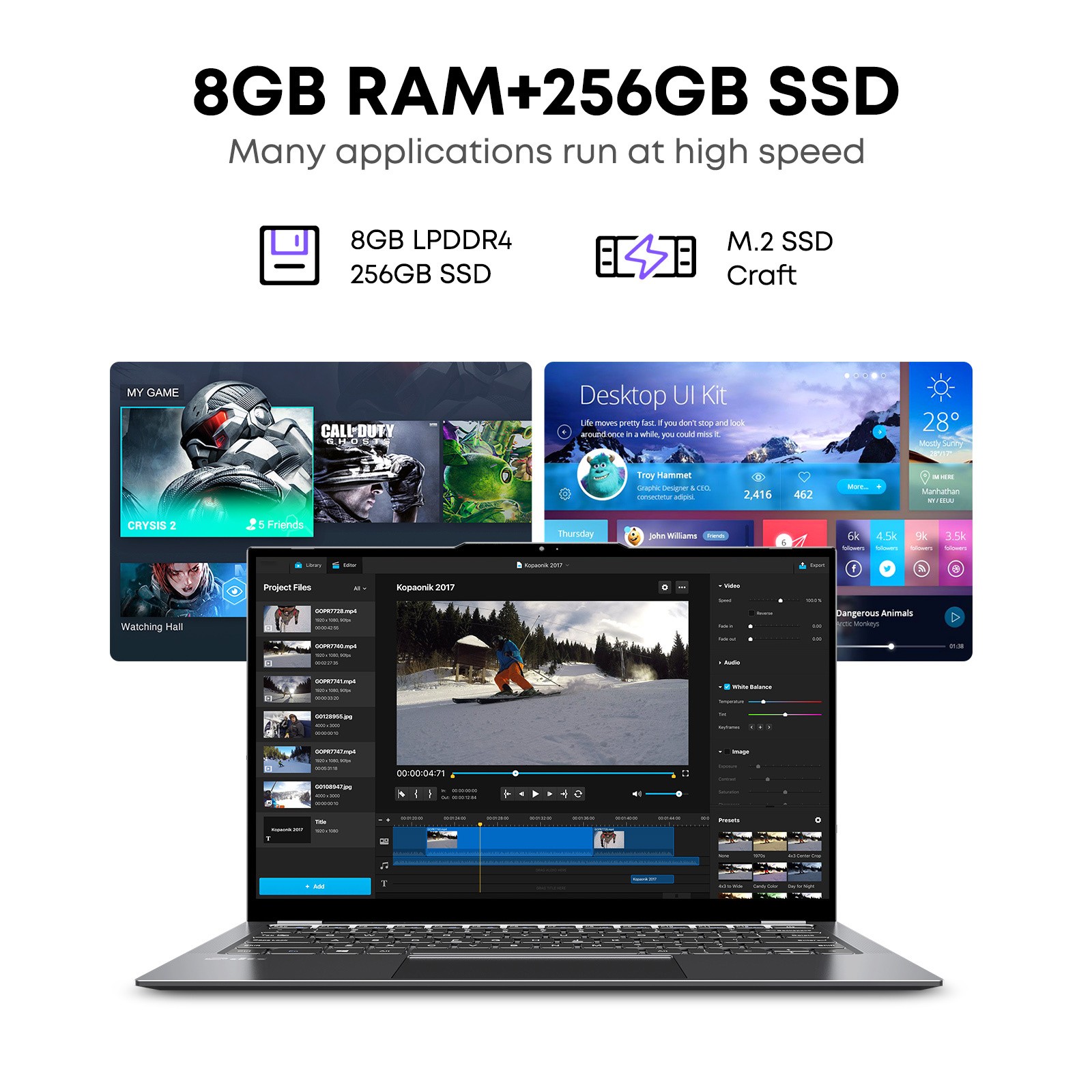 CHUWI – 14.1″ Touch-Screen Laptop – Intel Celeron N5100 – 8GB Memory – 256GB SSD