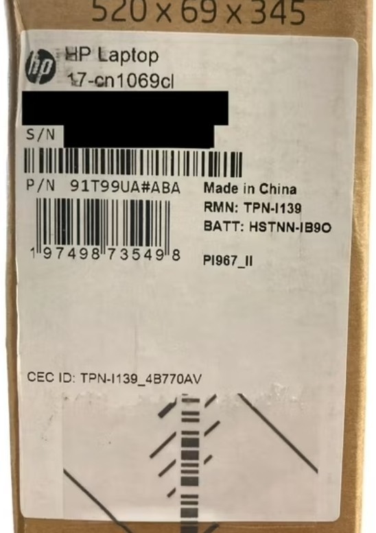 HP 17-cn1069cl 17.3” Touch i5-1155G7 4.50GHz 8GB 512GB SSD Win 11 Silver