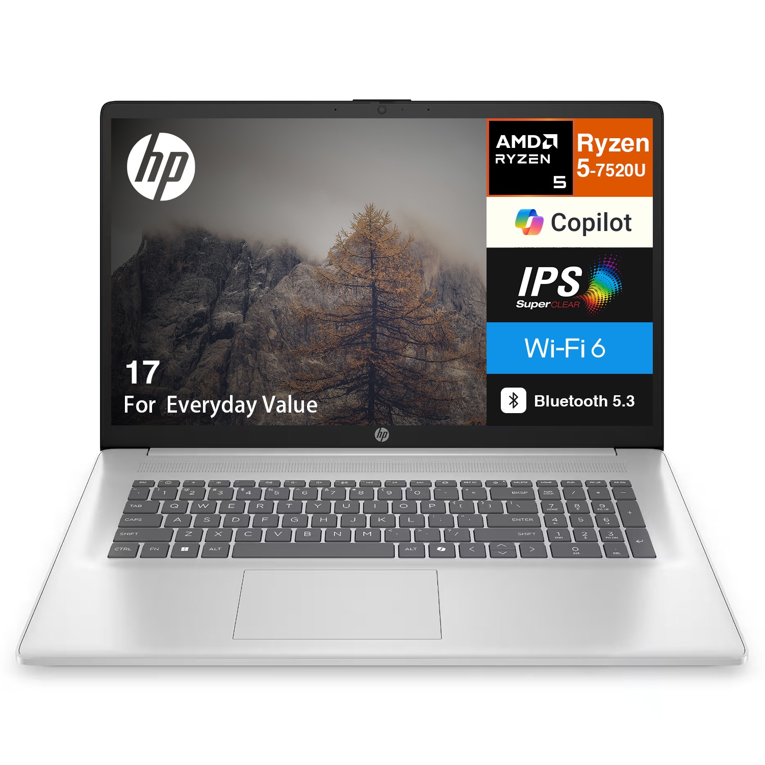 HP 17 17.3″ 1920×1080 AMD Ryzen 5 7520U 8GB RAM 512GB+PCIe SSD Windows 11 Home