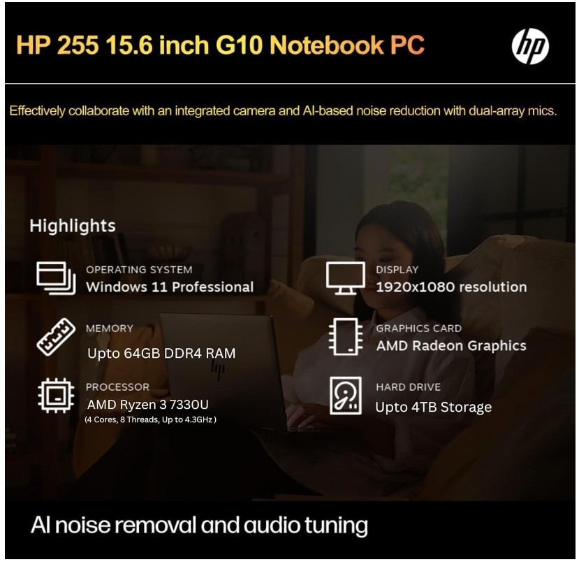 HP 255 G10 Laptop for Home or Work