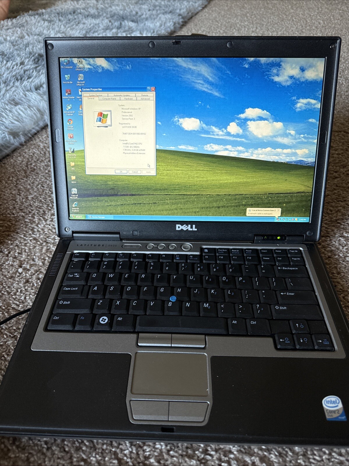 Dell Latitude D630 Laptop Core 2 Duo CPU, 186GB 4GB Win XP ~ D620,
