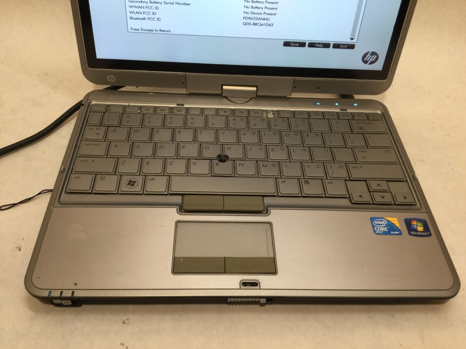 HP EliteBook 2740p / Intel Core i5 M560 @ 2.67GHz / (CRACKED/MISSING PARTS!) -MR