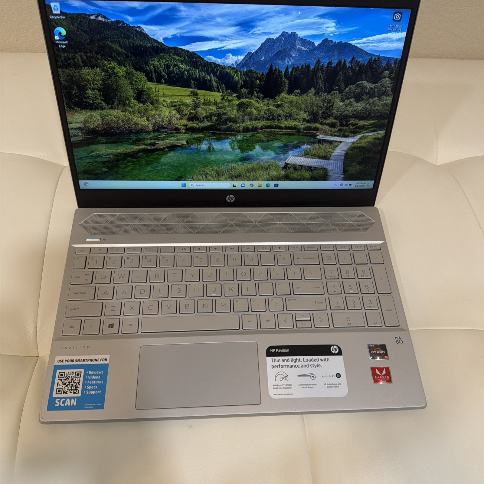 HP 15-EF2013DX 15.6″ Touch 8GB |256GB AMD Ryzen™ 5 3500U 2.10GHz WIN11H, Silver