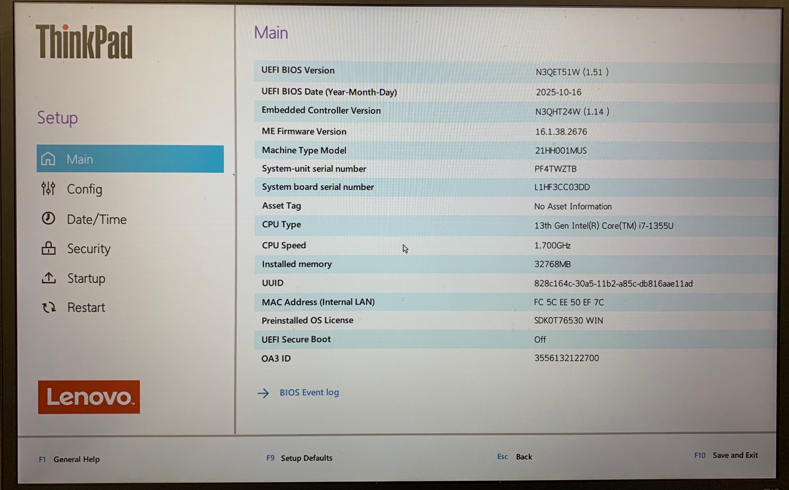 Lenovo ThinkPad T16 Gen 2 15.6″ Touch Laptop i7-1355U 32GB RAM 512GB NVMe, As Is