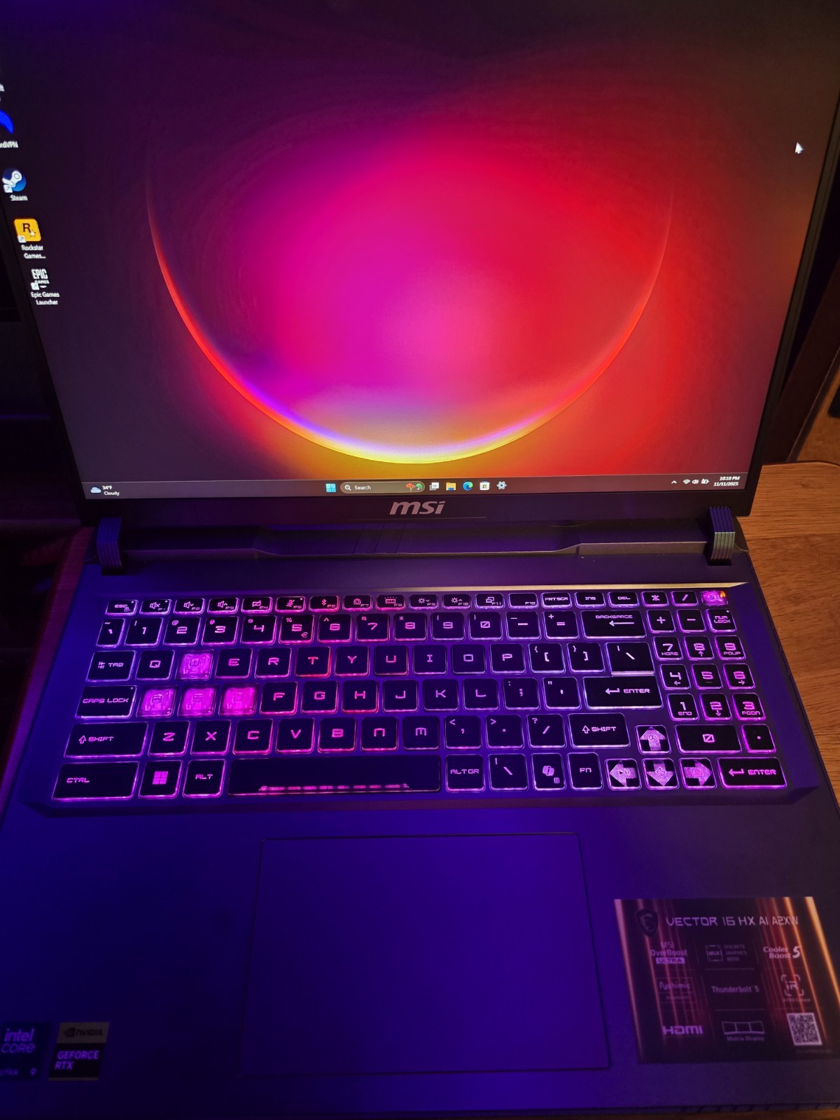 MSI – Vector 16 HX AI 400 16″ 240Hz QHD+ Gaming Laptop – RTX 5080 Intel 9-275HX