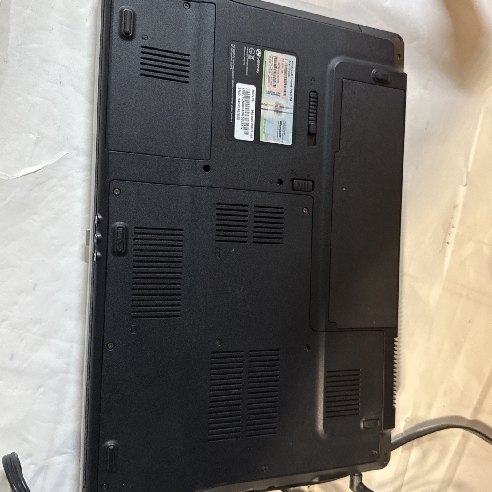 Gateway Md 2419u Win 7 Laptop AMD X2 Dual Core 2.10ghz 3GB Needs New Battery