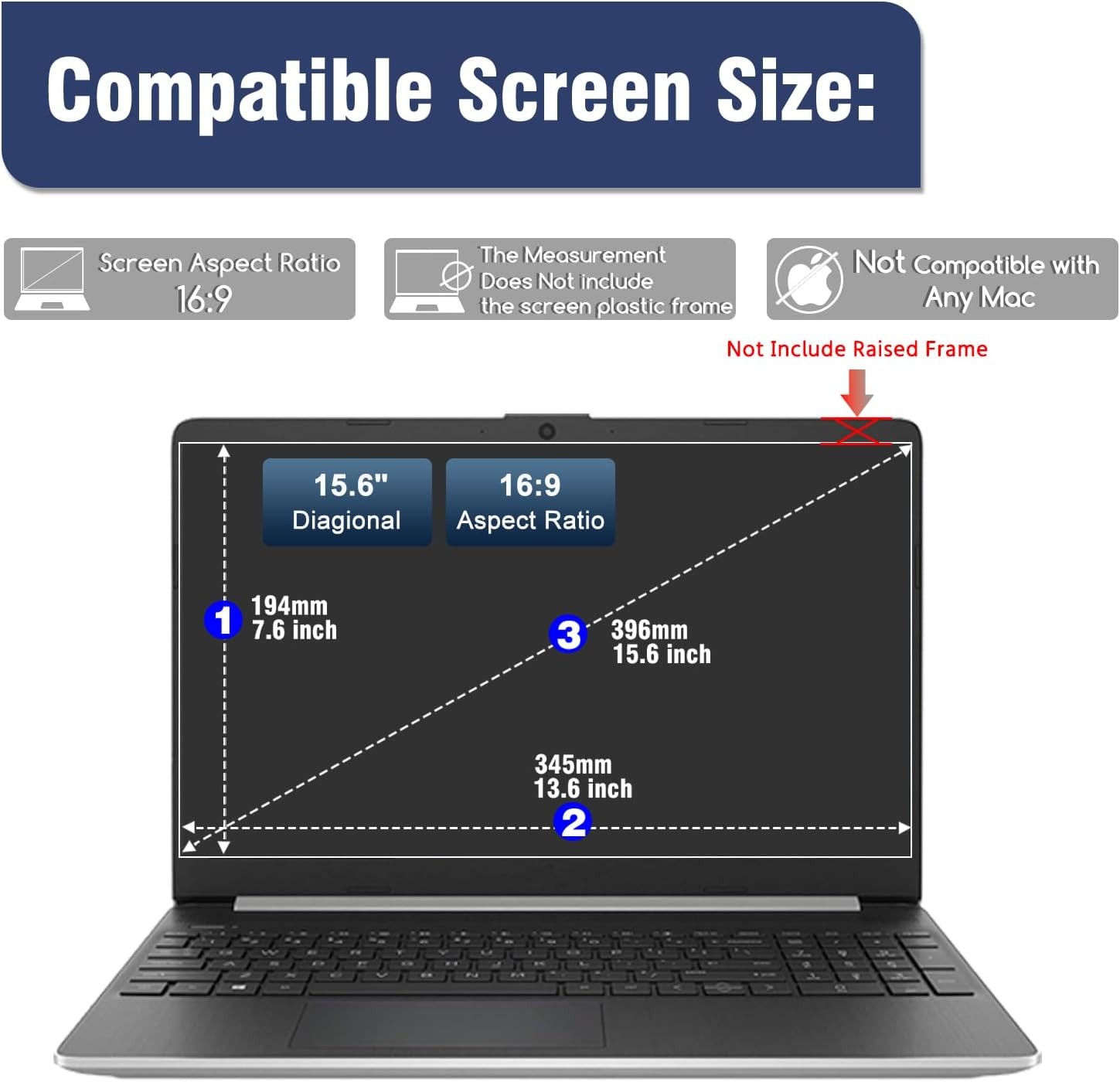 3 PCS 15.6″ Anti Glare Screen Protector for Dell Inspiron 15 /HP Pavilion 15 /HP