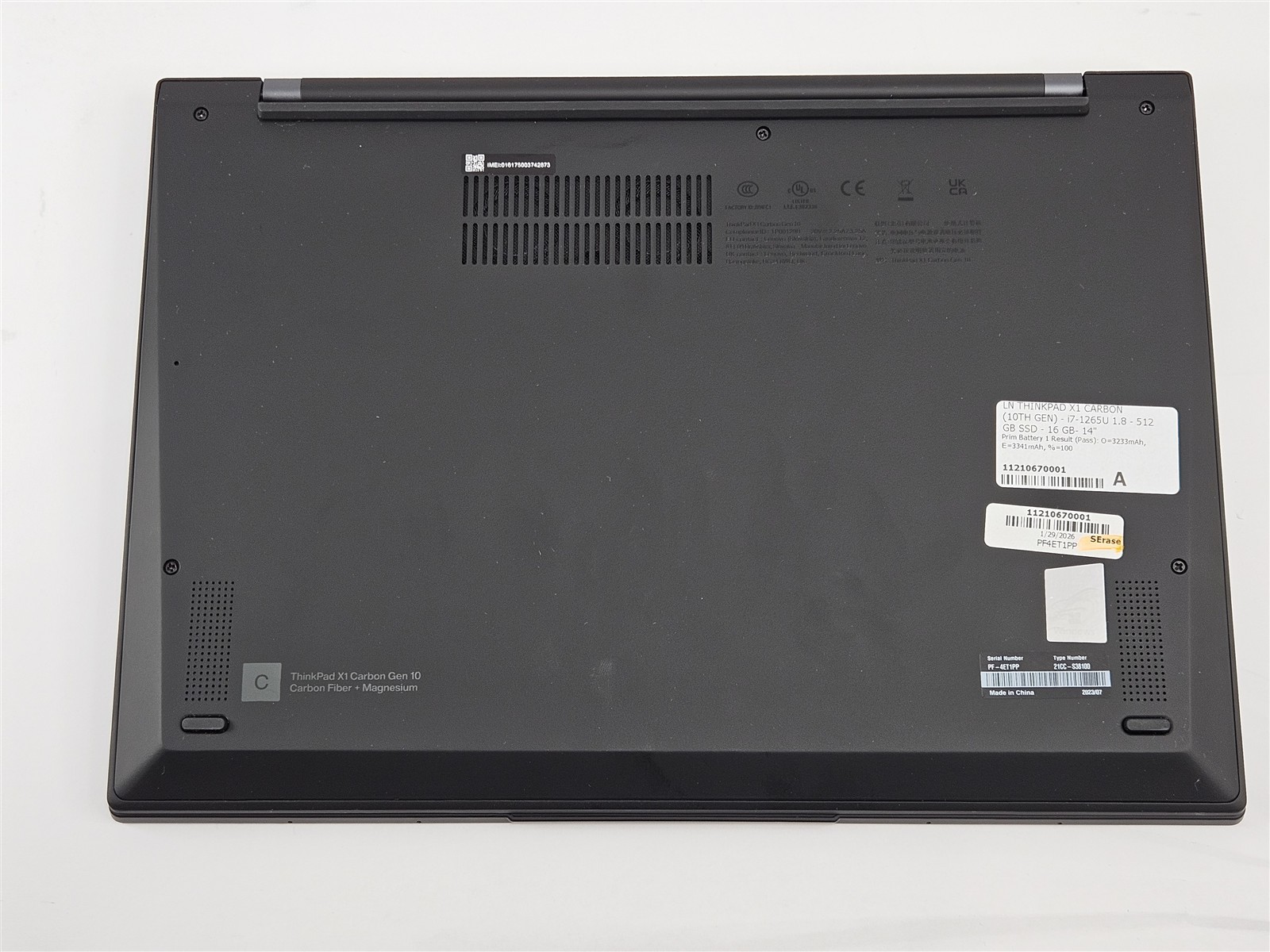 Lenovo 14″ ThinkPad X1 Carbon Gen 10 i7-1265U 16GB RAM 512GB SSD Black No OS