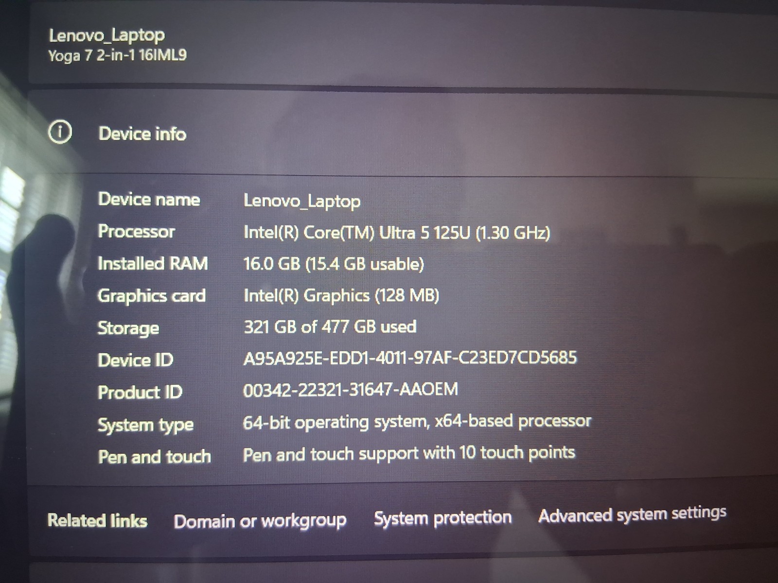 Lenovo Yoga 7 2-in-1 16IML9 16″ 16GB 512GB HD (1.3GHz Intel Core 5) Laptop, Gray