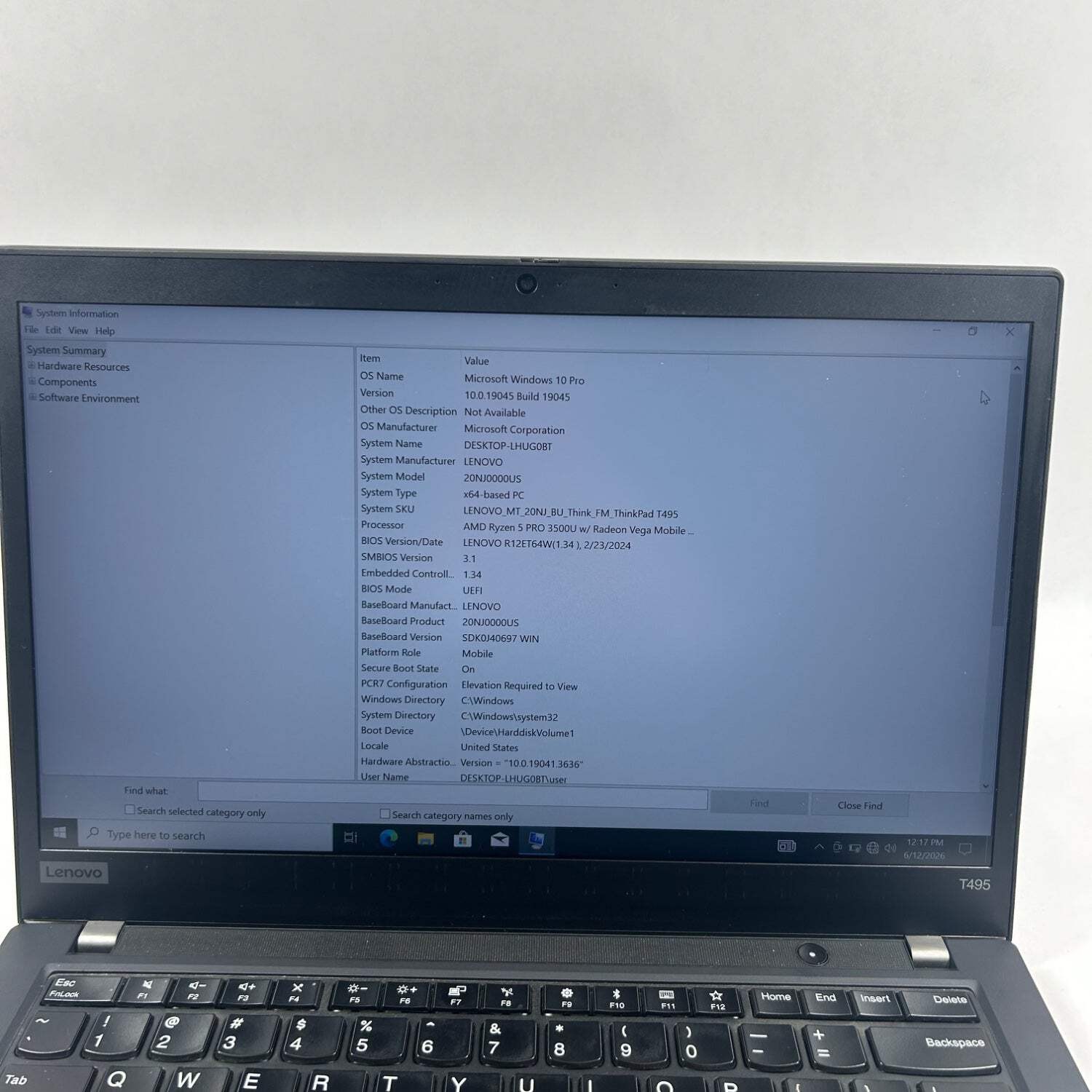 Lenovo ThinkPad T495 14″ Ryzen 5 3500U 3.5GHz 8GB RAM 250GB SSD READ