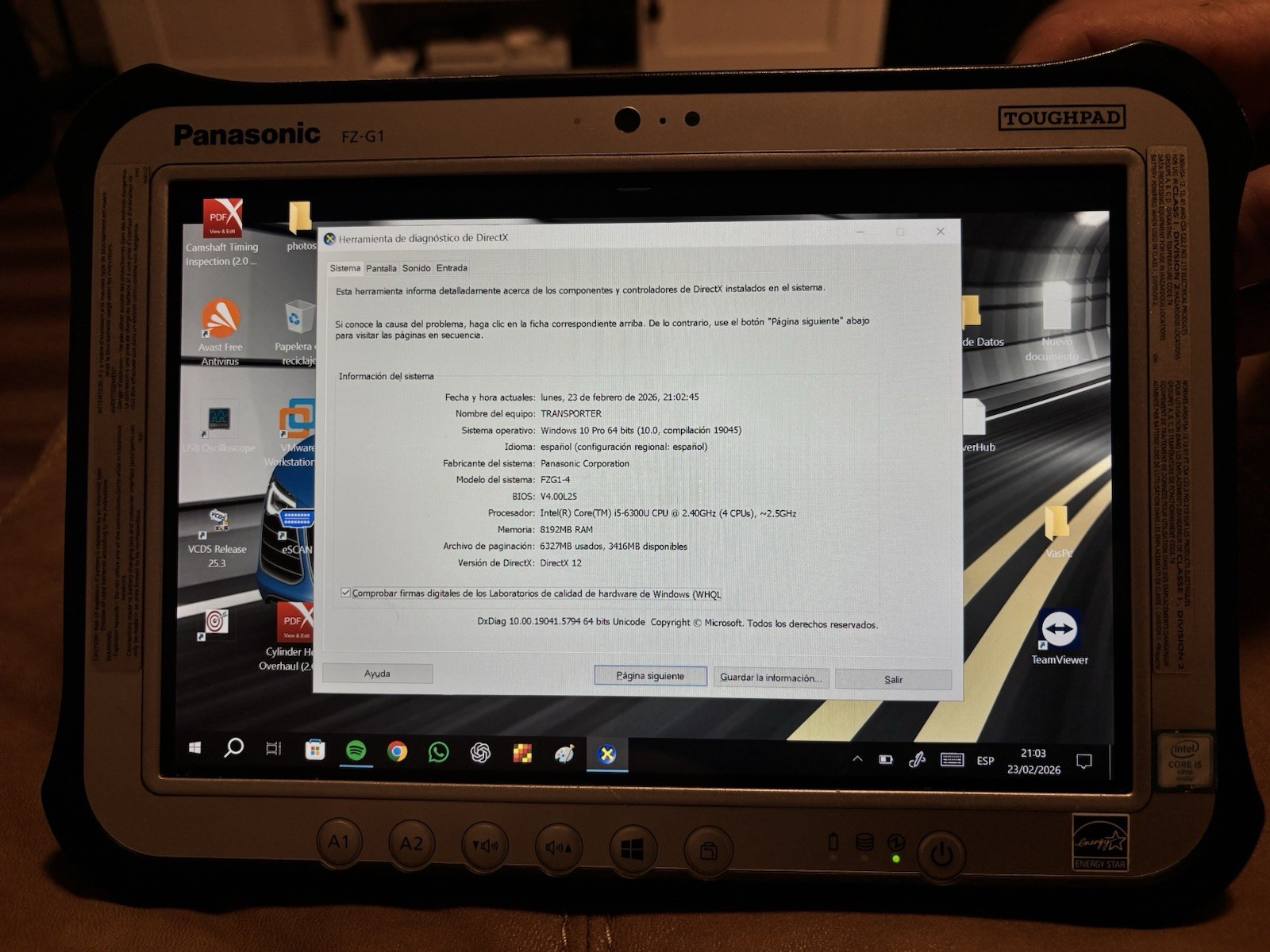 Panasonic Toughpad FZ-G1, Core i5-6300U, 8GB, 256GB SSD, Win10P 2930 hours