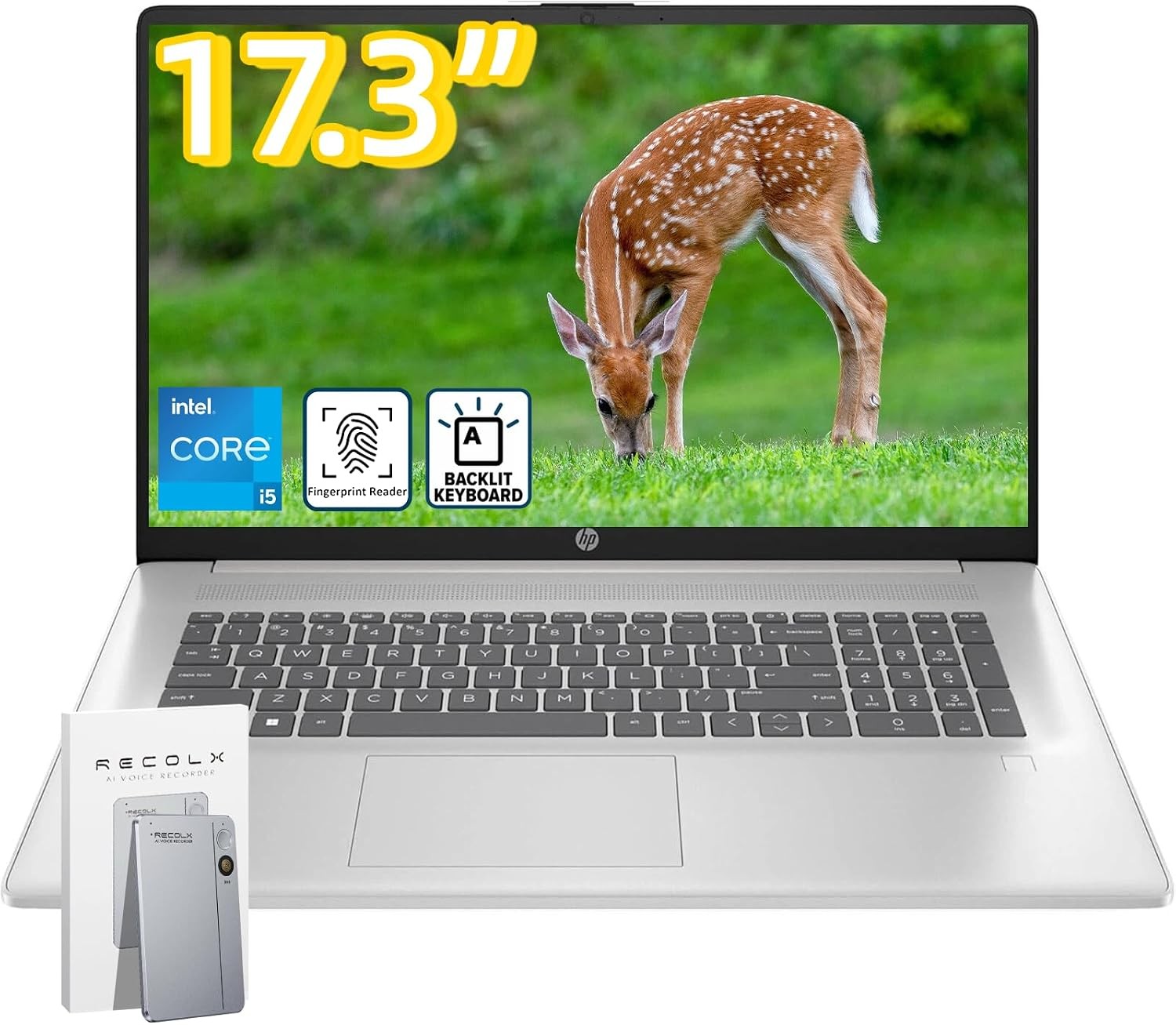 HP 17.3″HD+ Laptop – Backlit Intel Core i5-1334U 10cores 16GB 1TB SSD Win 11 P