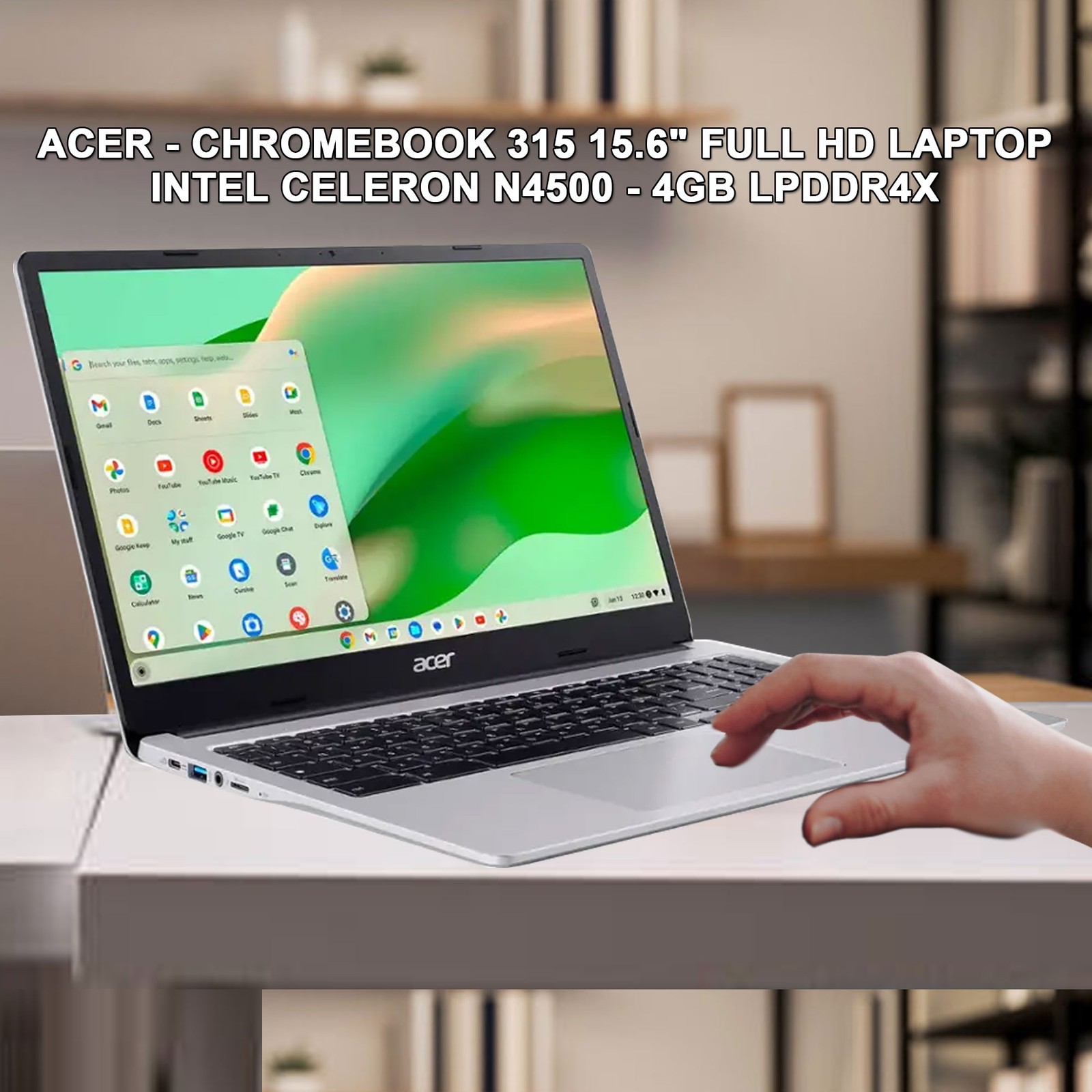 Acer Chromebook 315 15.6″ Full HD Laptop Intel Celeron N4500 w/ Protective Case