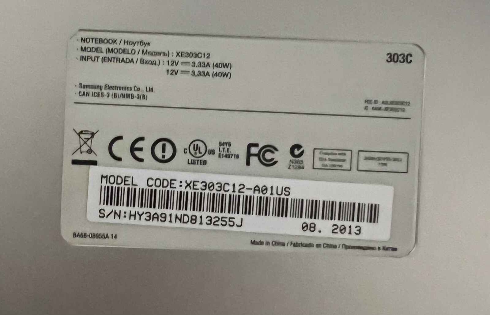 Samsung Chromebook xe303c12