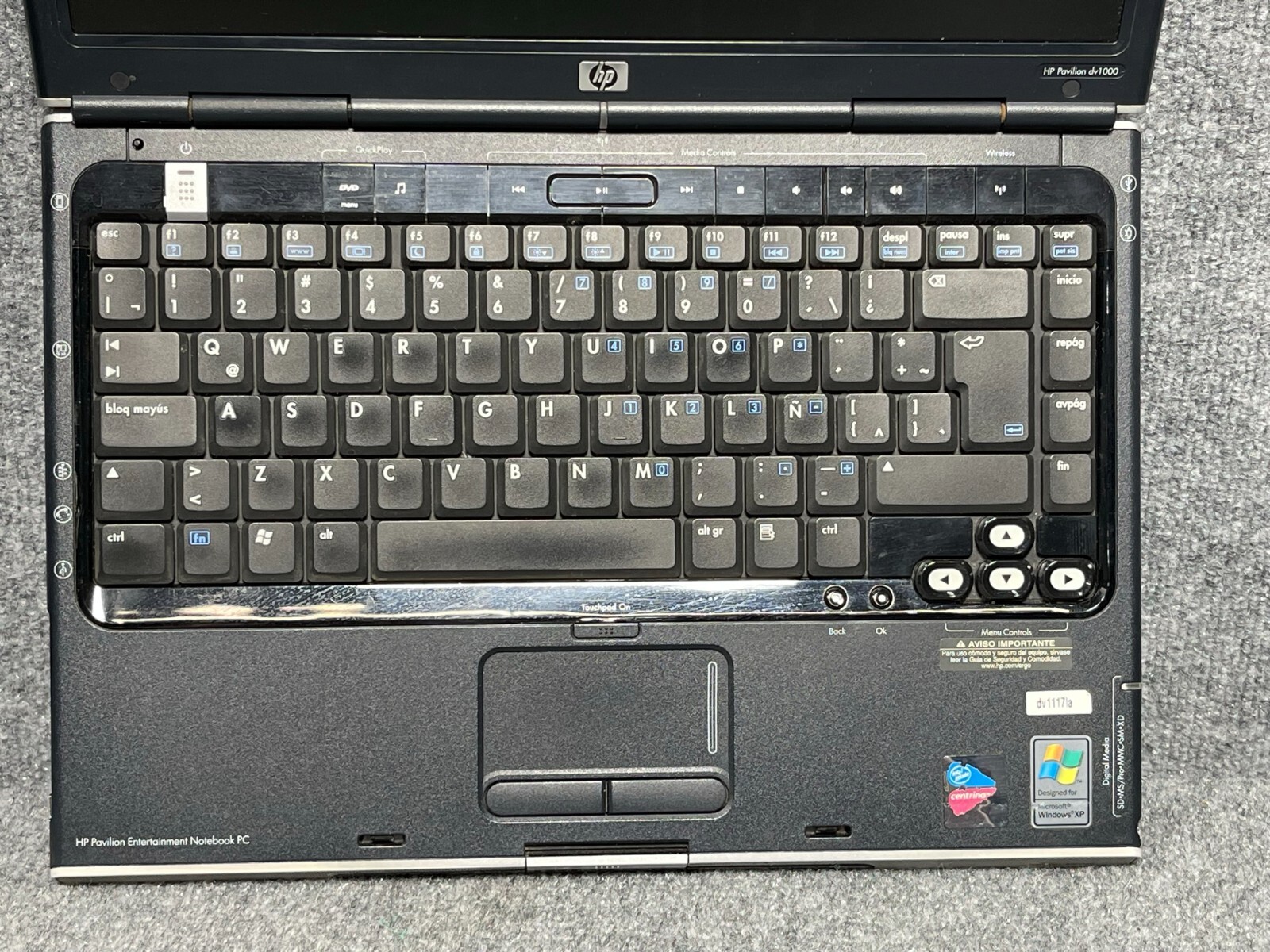 HP Pavilion DV1000 Laptop Intel Centrino For Parts Repair Notebook