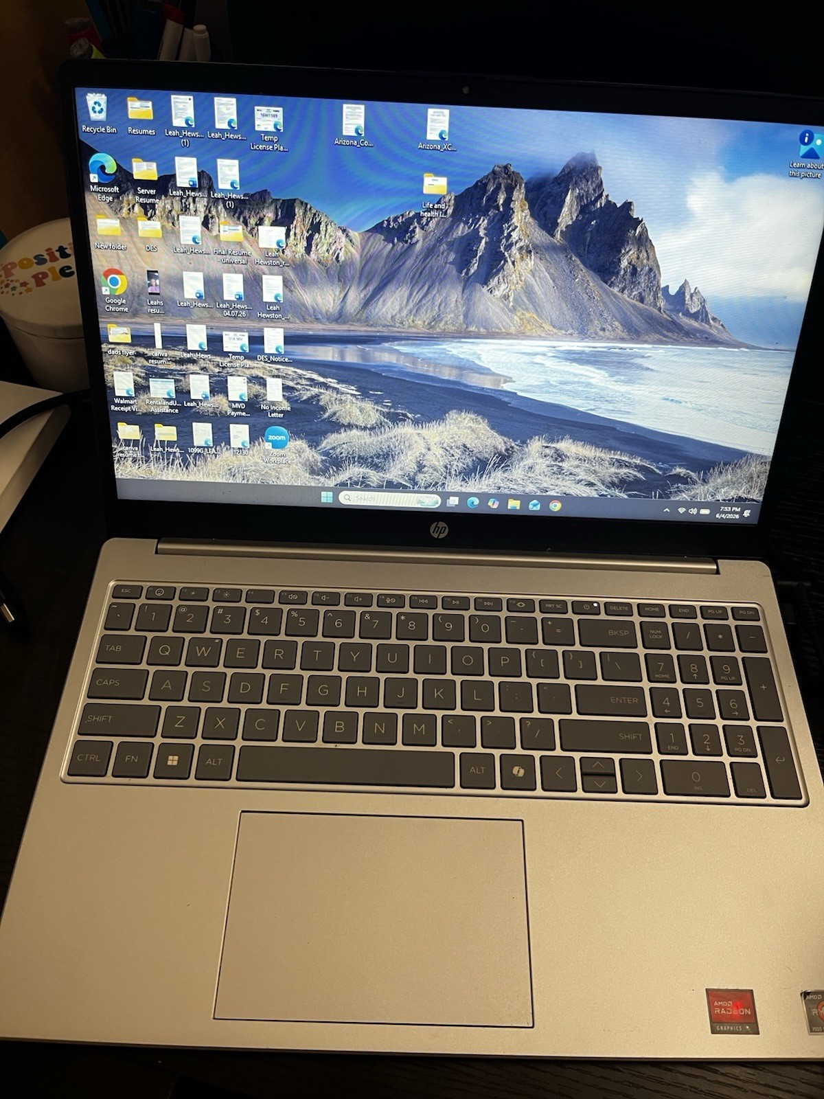 HP Touchscreen Laptop 15.6″ Ryzen 3 7320U 8GB 238GB SSD Silver Win11