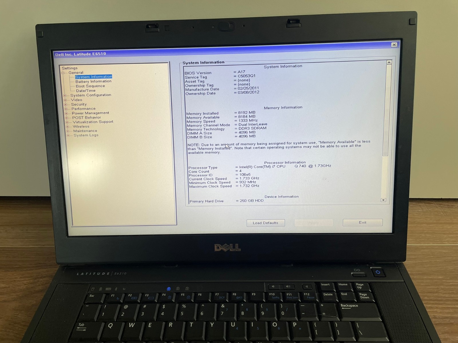 Dell Latitude E6510 15.6” i7 8GB SDRAM 250GB SSD Nvidia, WiFi, Charger, Camera