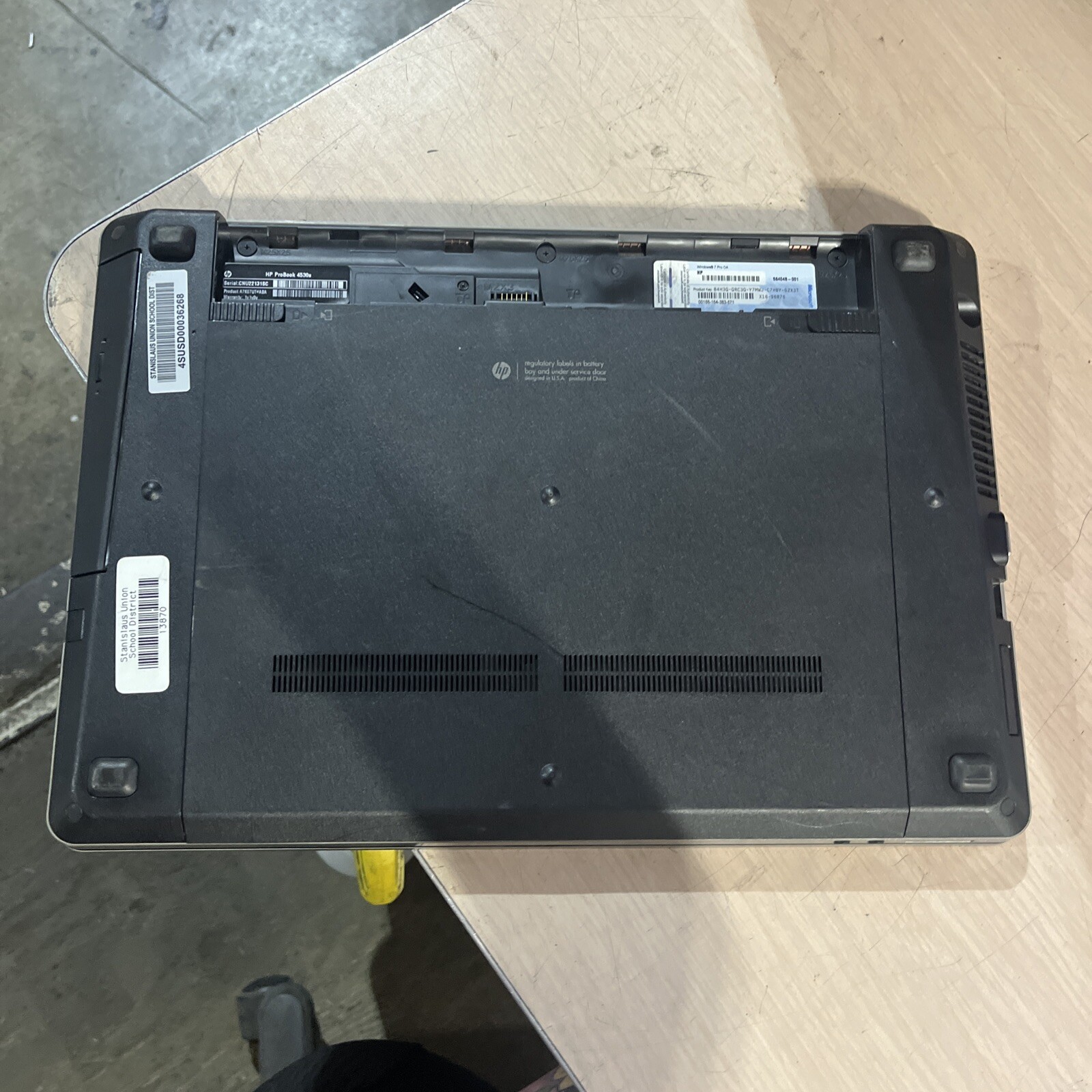 HP PROBOOK 4530S INTEL CORE I5-2450M 2.50GHZ 4GB RAM NO HD