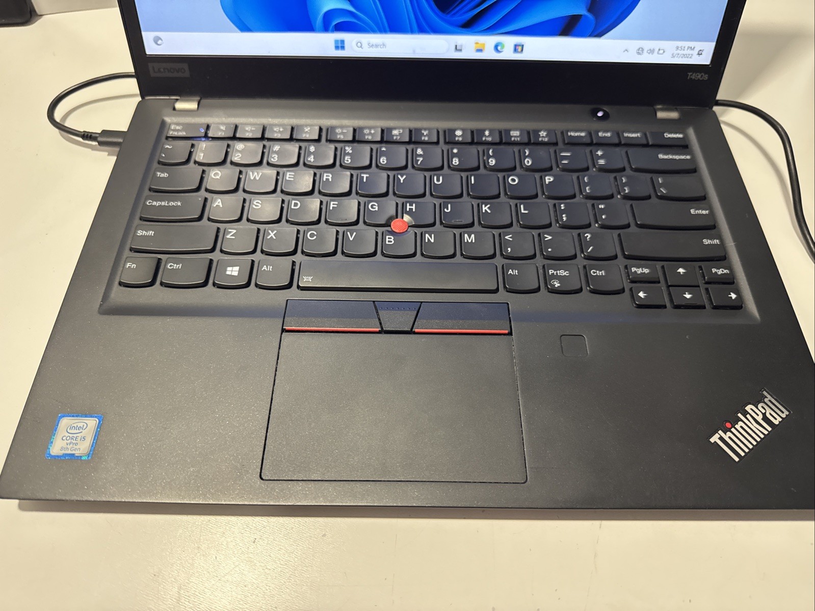 LENOVO T490s 20NYS3LK00 i5-8365U 1.60GHz 16GB Ram {512GB Windows 11 Pro} No AC