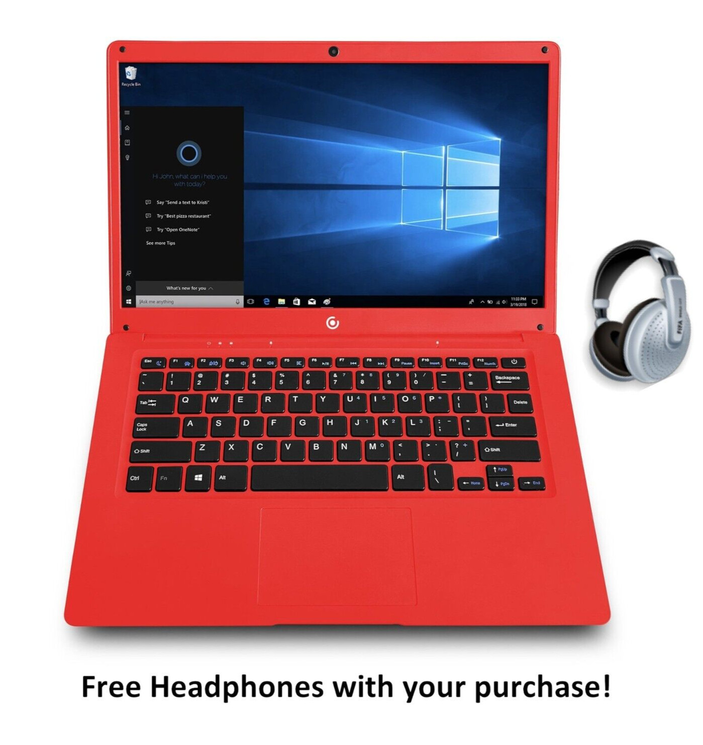 Core Innovations Red 14.1″ HD 1.1GHz 3GB 64GB Ubuntu+/or Win11/10, Office*