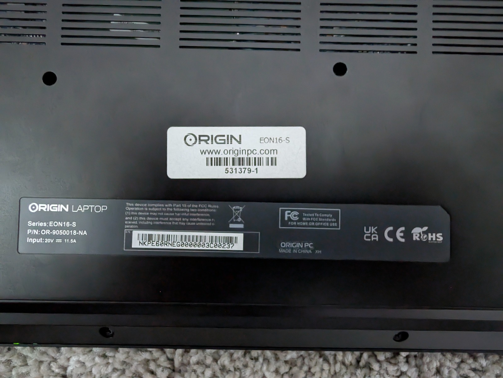 ORIGIN EON16-S 16” i9-13900H 32GB RAM 2TB SSD RTX 4070 Fully Functional
