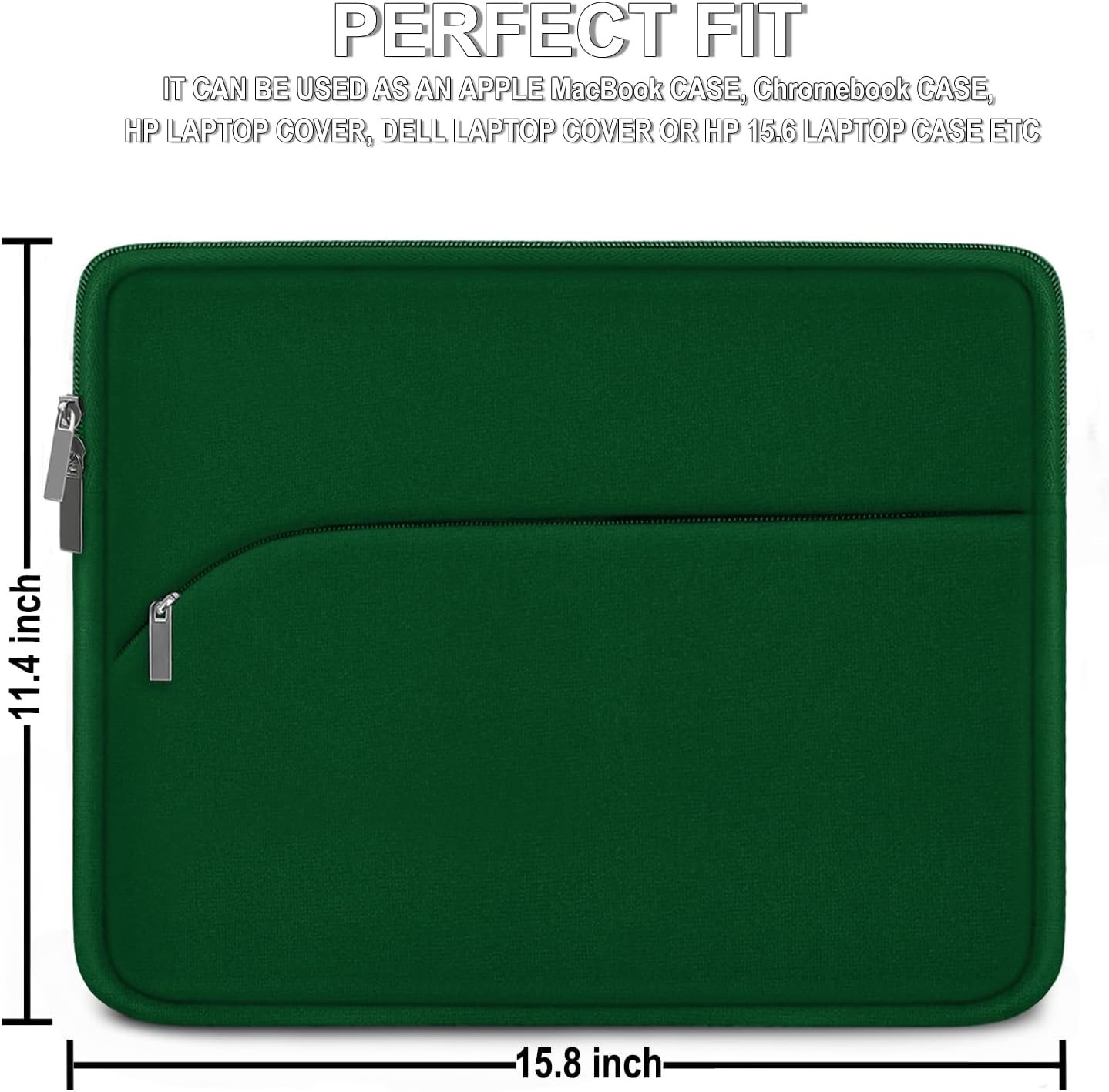 Durable Portable Monitor Protective Cover for 15.6 inch Laptop Sleeve, Dark Gree