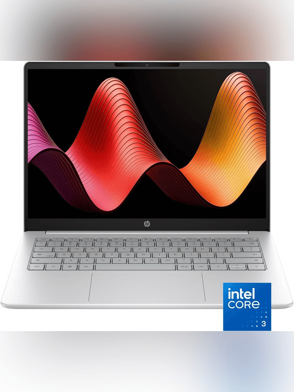 HP – 14″ 2K Touchscreen Chromebook Plus Intel Core 3 N355 8GB – Glacier Silver