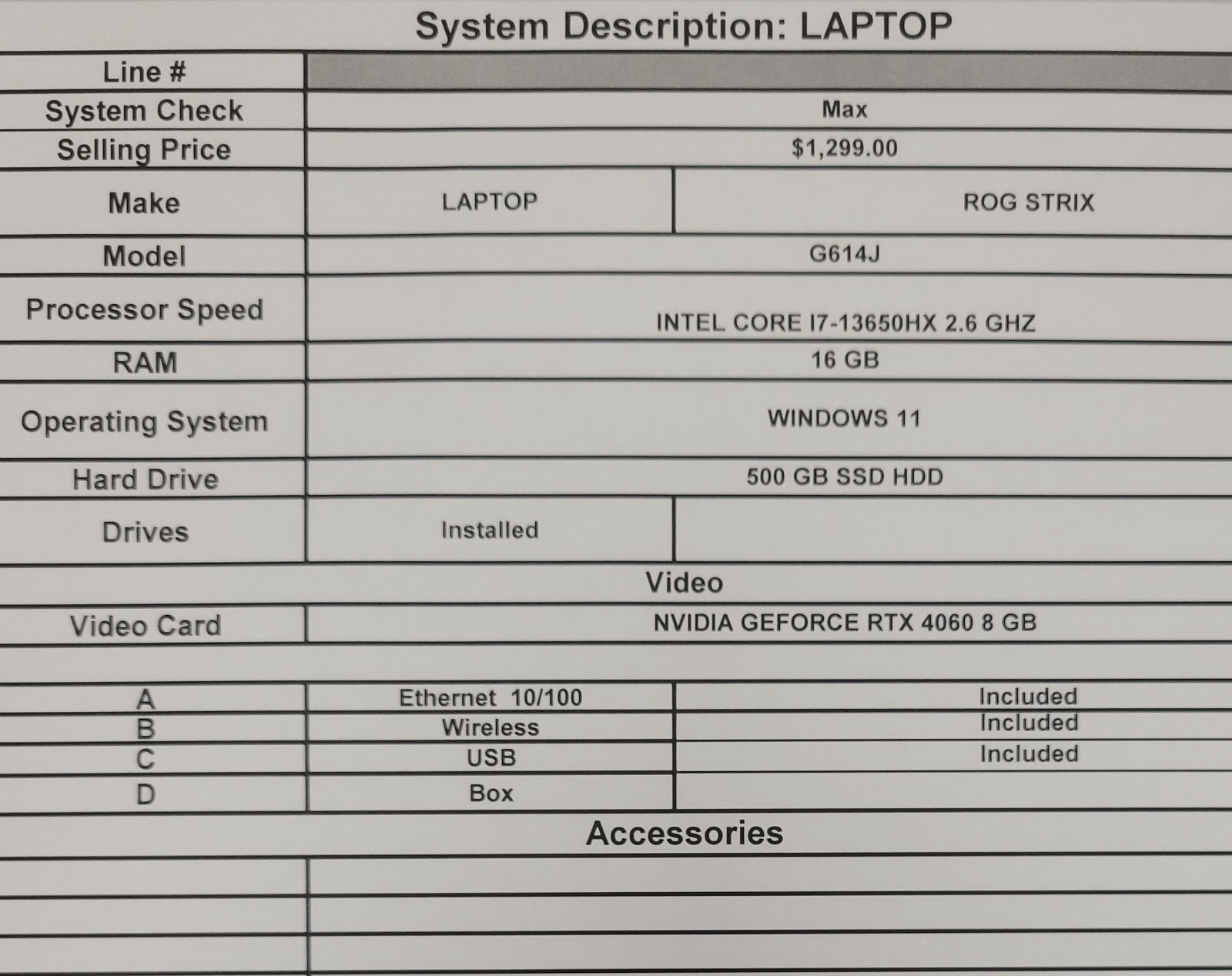 (9910111) ROG STRIX G614J Gaming Laptop