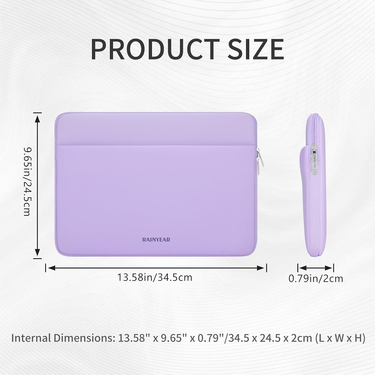 Laptop Sleeve Case 13.3 Inch, Protective Portable Case with Front Pocket, Purple