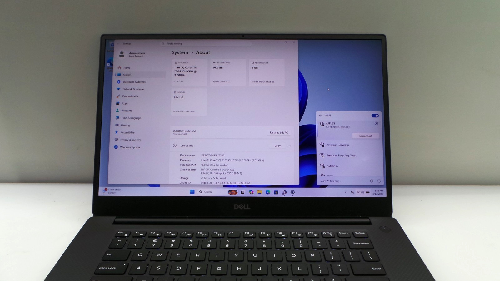 Dell Precision 5540 15.6″ | i7-9750H 2.60GHz | 16GB RAM 512GB SSD | ***READ***